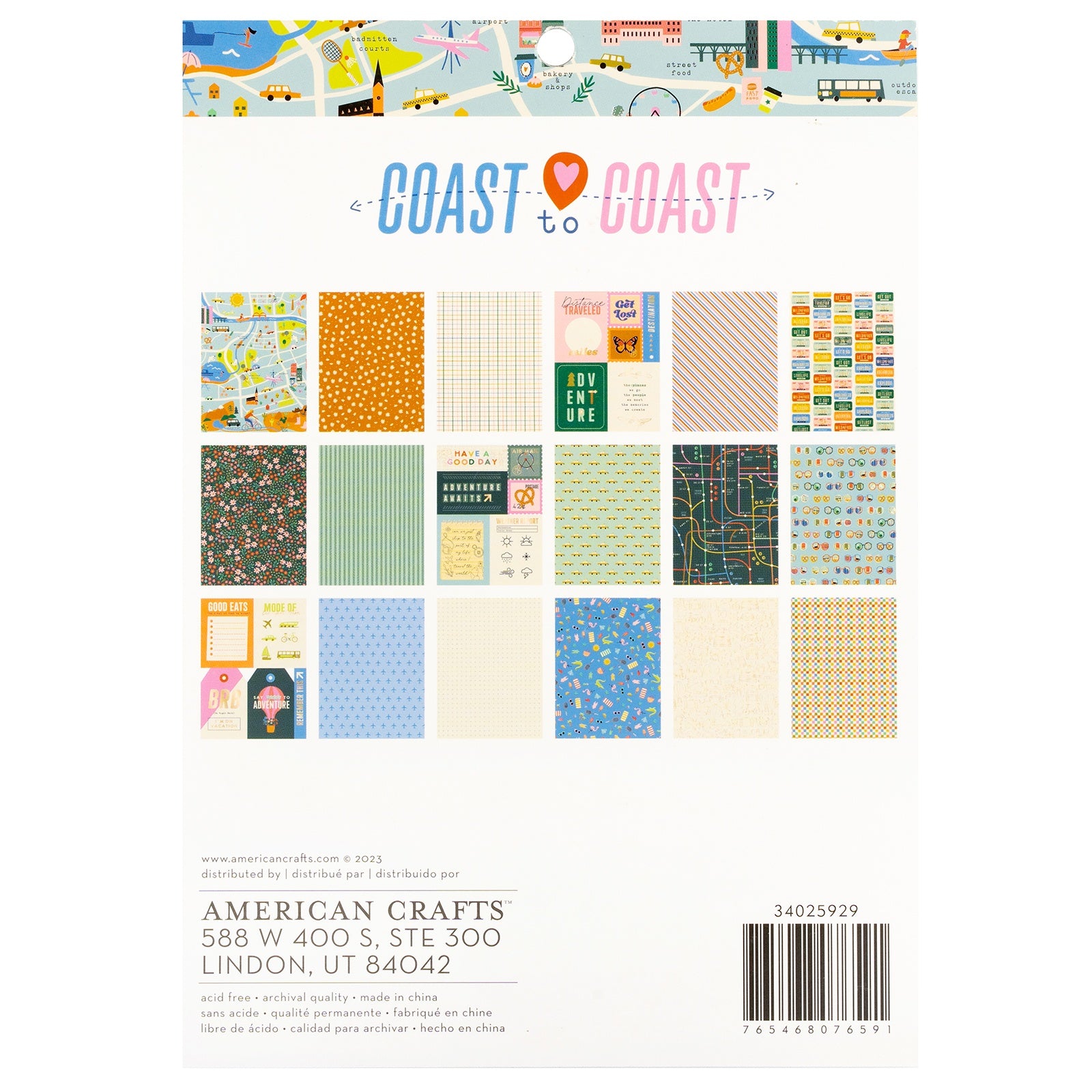 Coast-to-Coast 6x8" Single-Sided Paper Pad with Gold Foil