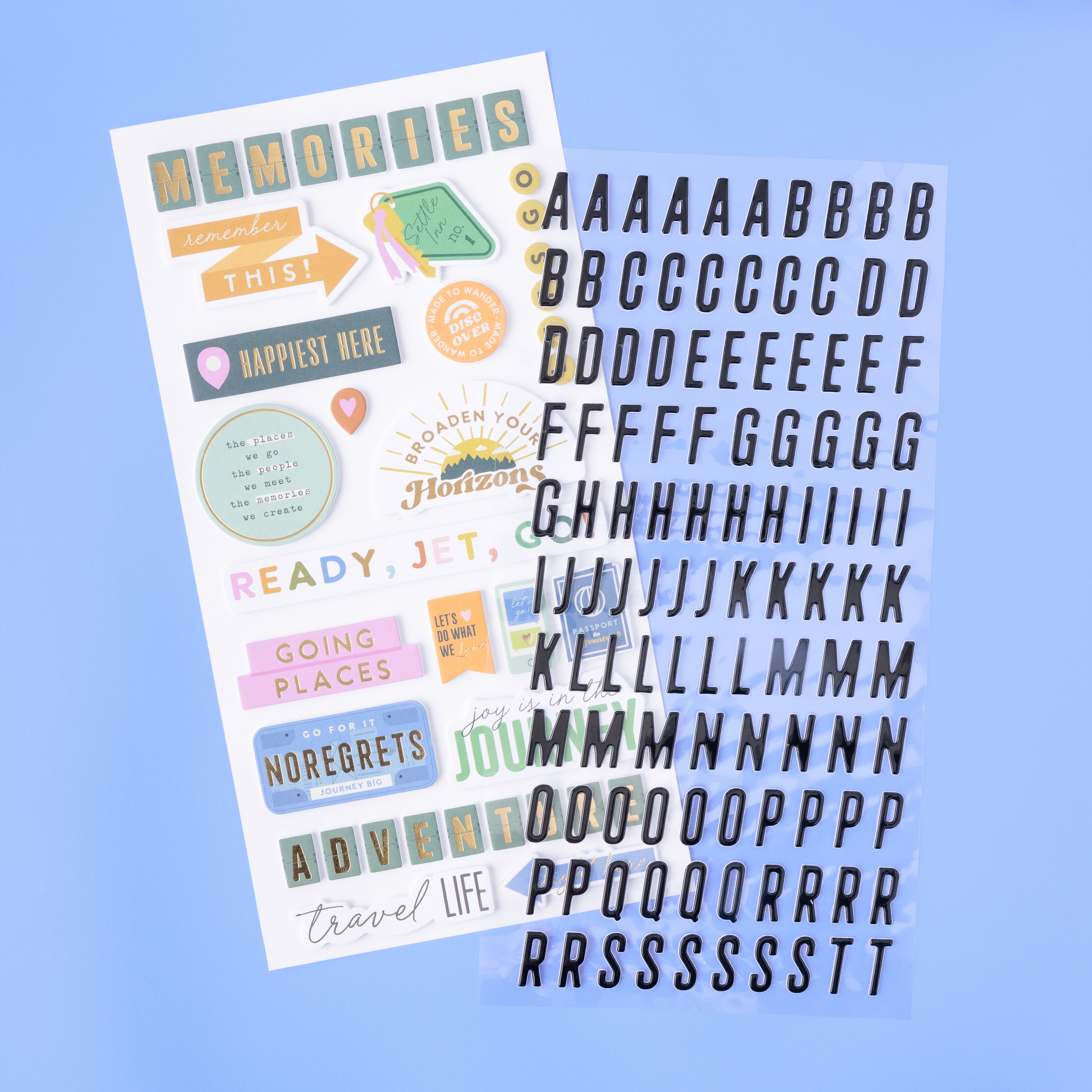 American Crafts Coast to Coast Thickers Stickers - Alpha,  245 Pieces