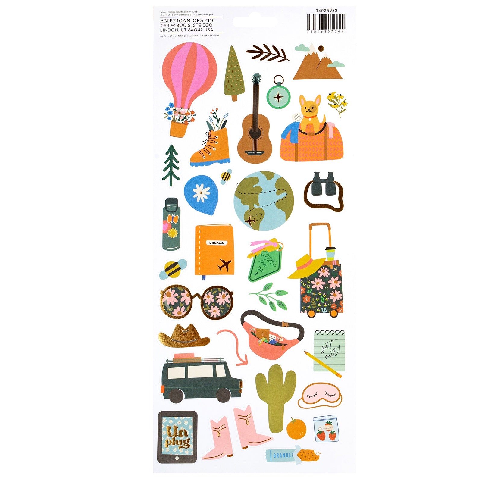 American Crafts Cardstock Stickers - Coast-to-Coast, 70  pieces