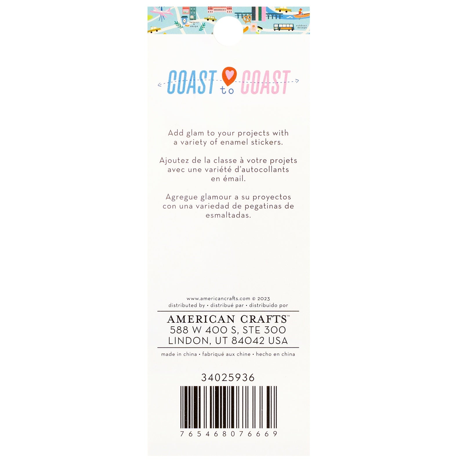 American Crafts Coast to Coast Enamel Dots - Gold Foil, 60 Pieces