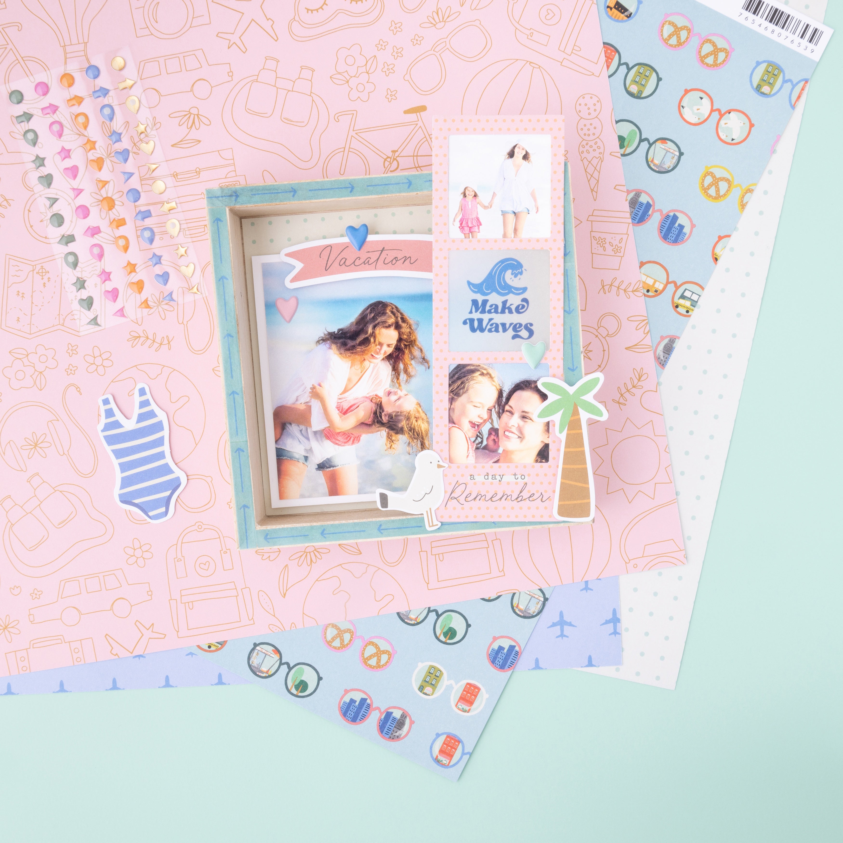 American Crafts Coast to Coast Enamel Dots - Gold Foil, 60 Pieces