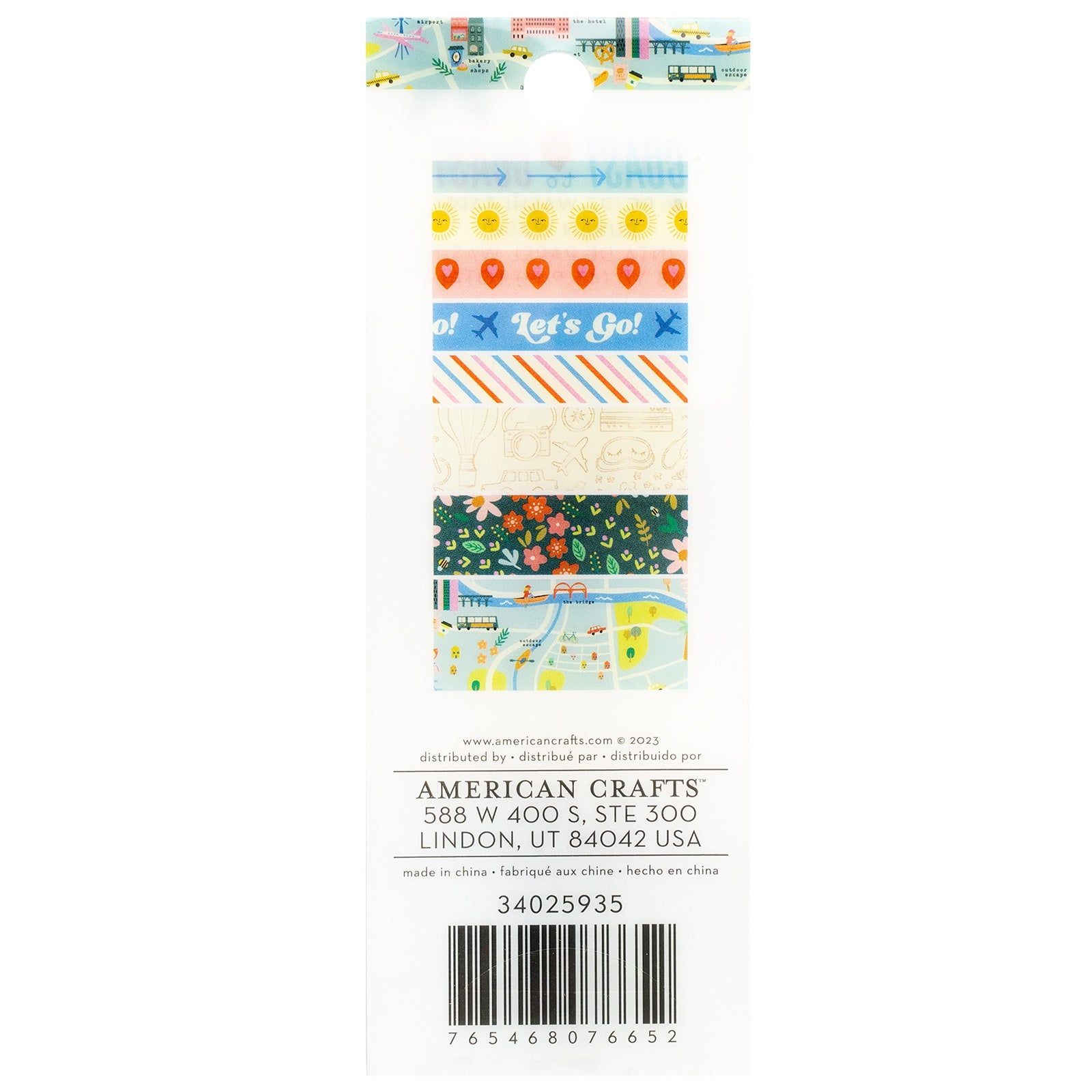 American Crafts Coast-to-Coast Foil Washi Tape, 8 pack