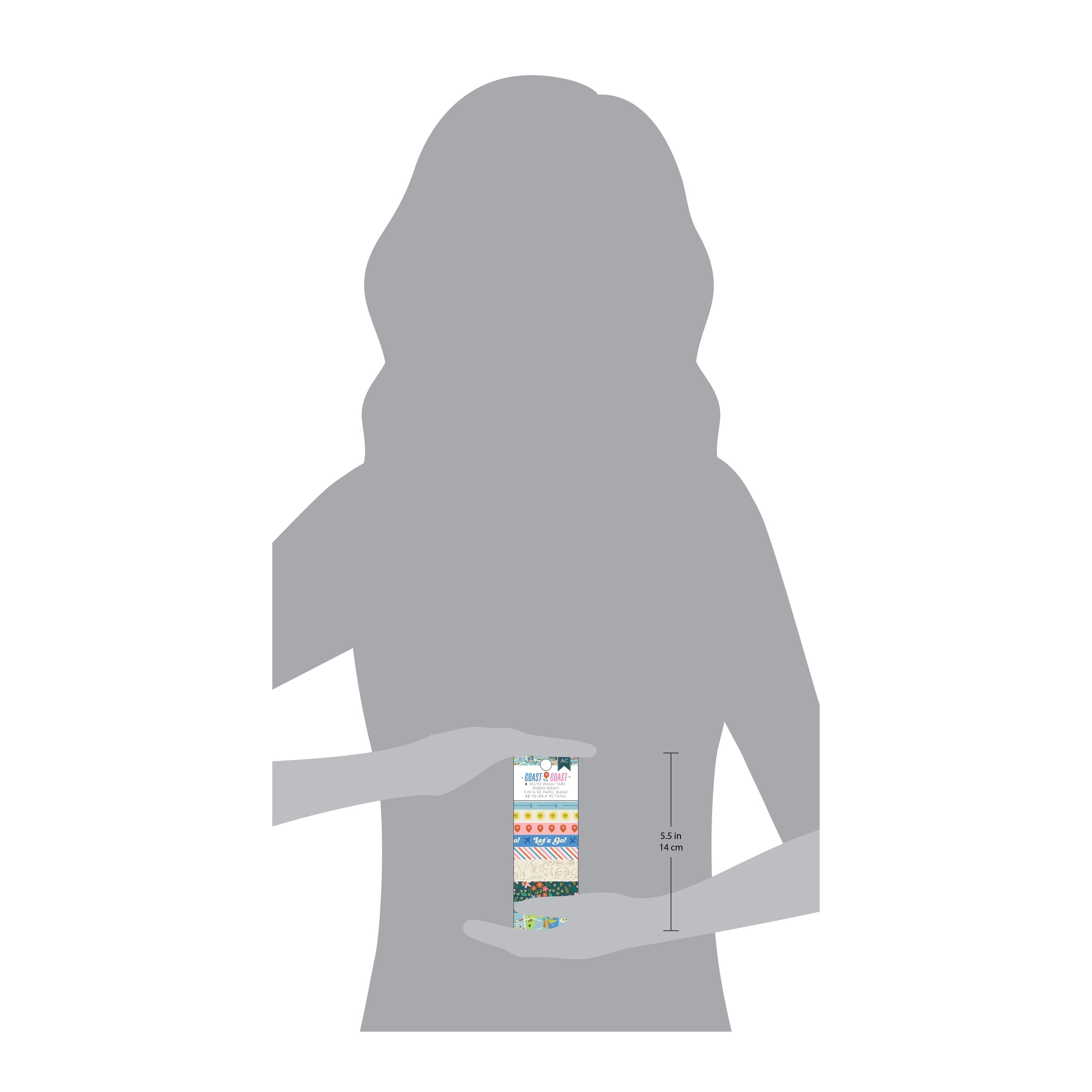 American Crafts Coast-to-Coast Foil Washi Tape, 8 pack