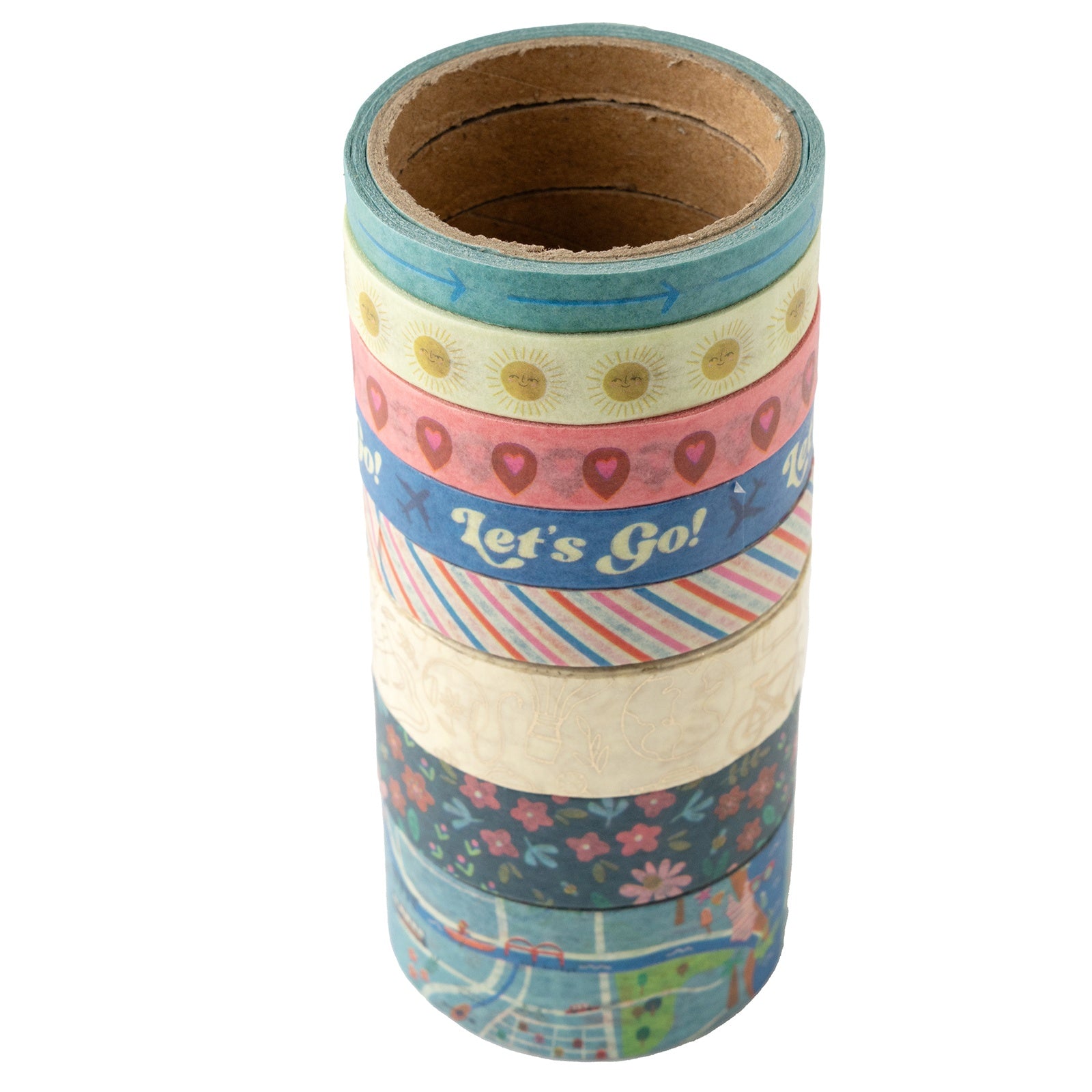 American Crafts Coast-to-Coast Foil Washi Tape, 8 pack