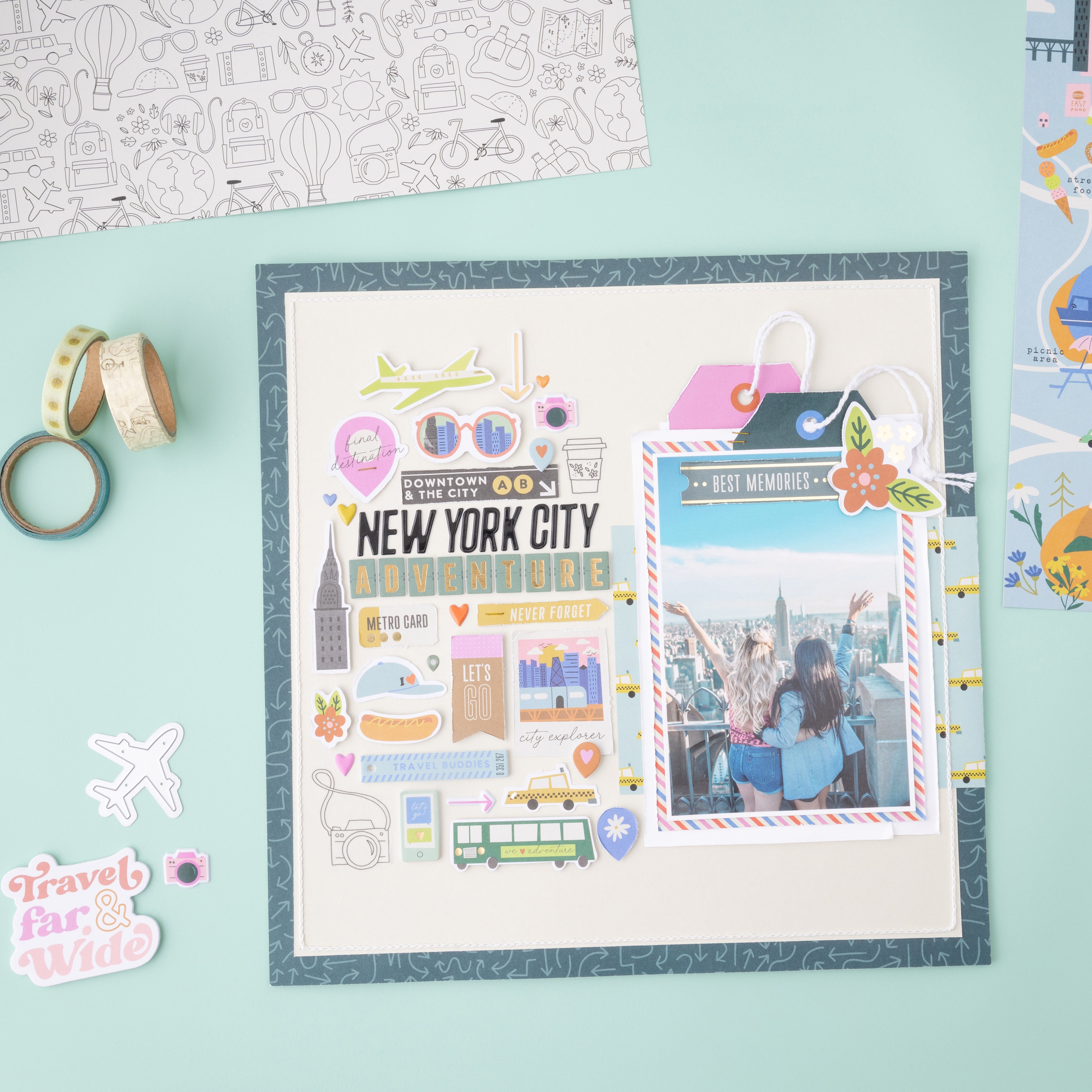 American Crafts Coast-to-Coast Foil Washi Tape, 8 pack