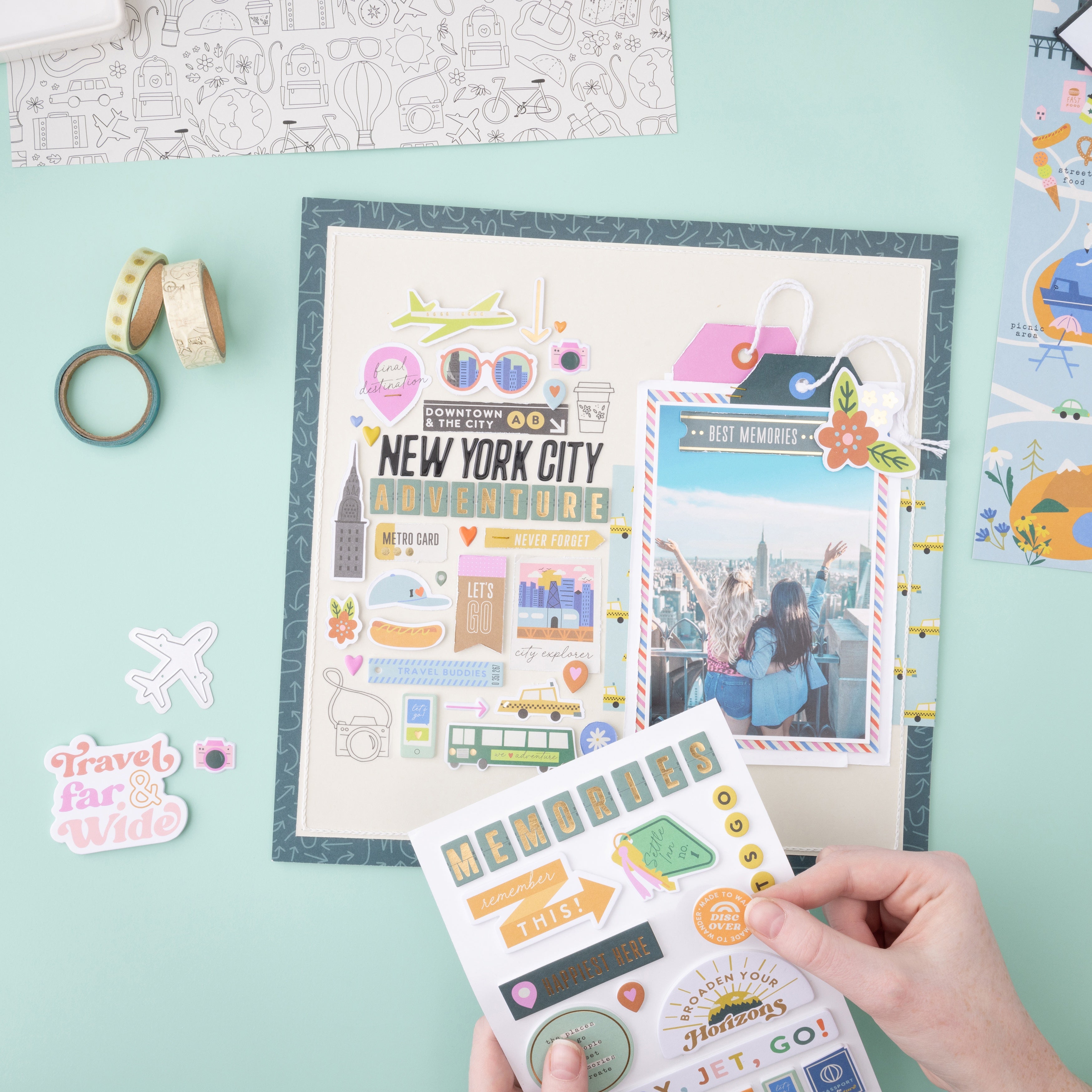 American Crafts Coast-to-Coast Foil Washi Tape, 8 pack