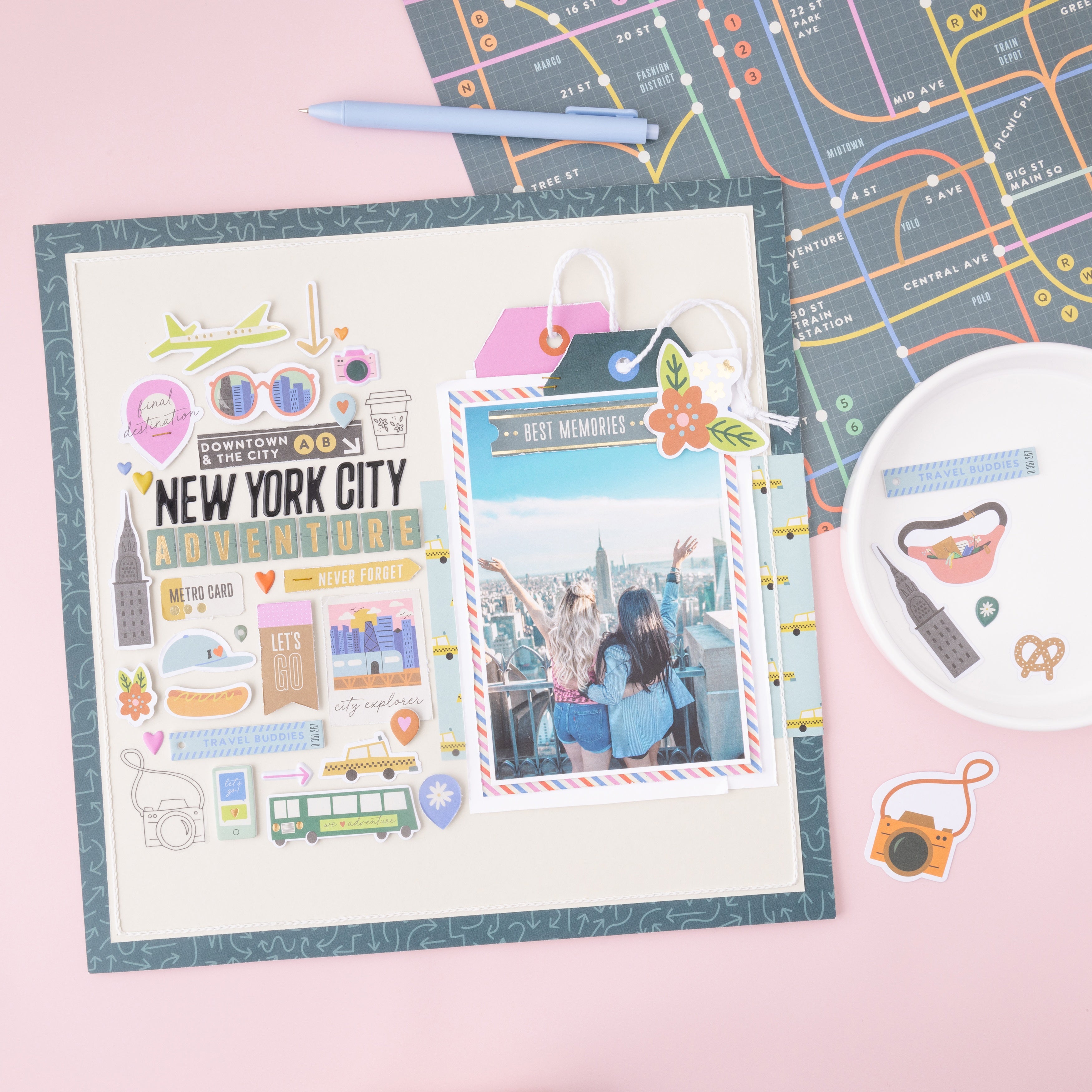 American Crafts Coast to Coast Ephemera Die Cuts - Icons, 76 Pieces