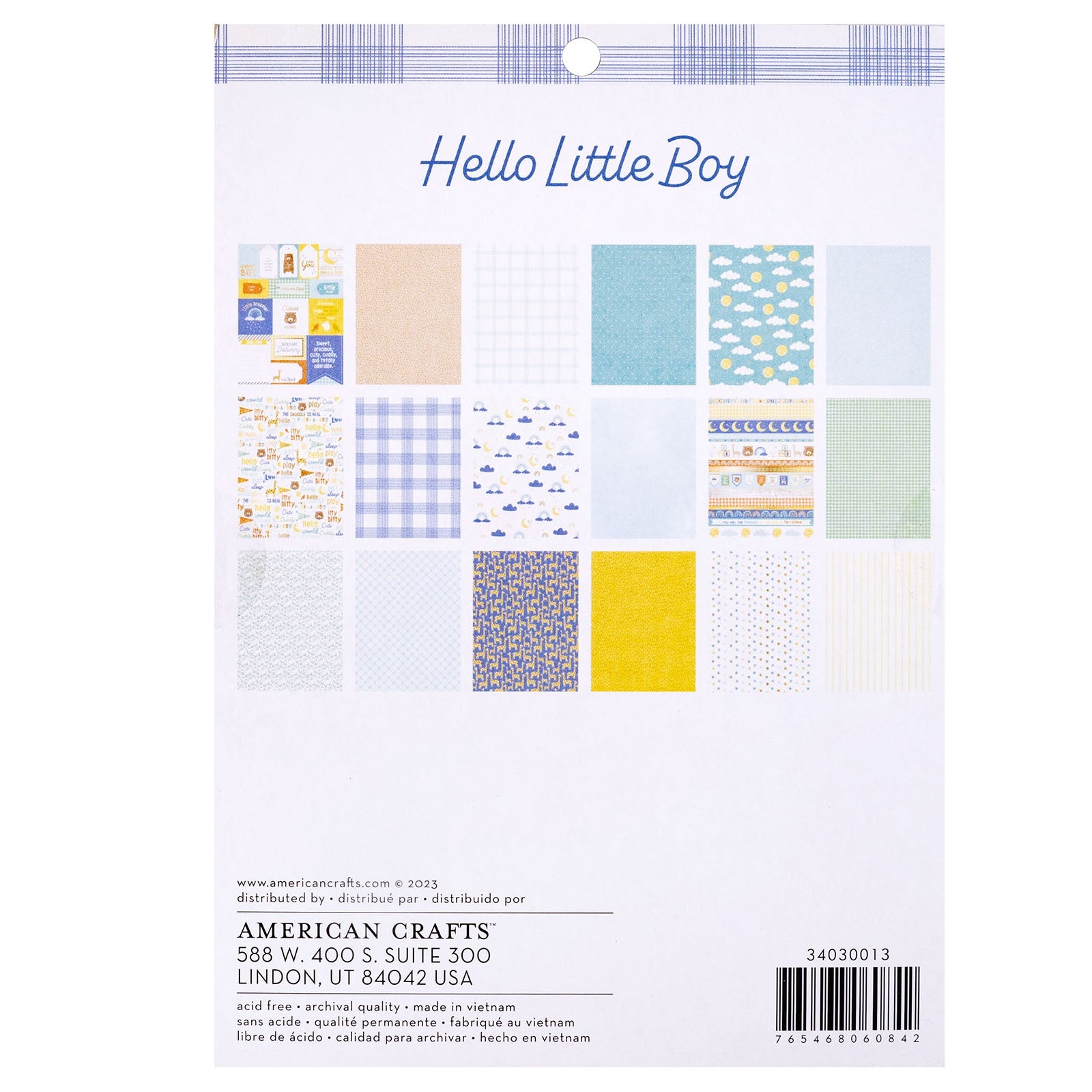Hello Little Boy 6x8" Single-Sided Paper Pad