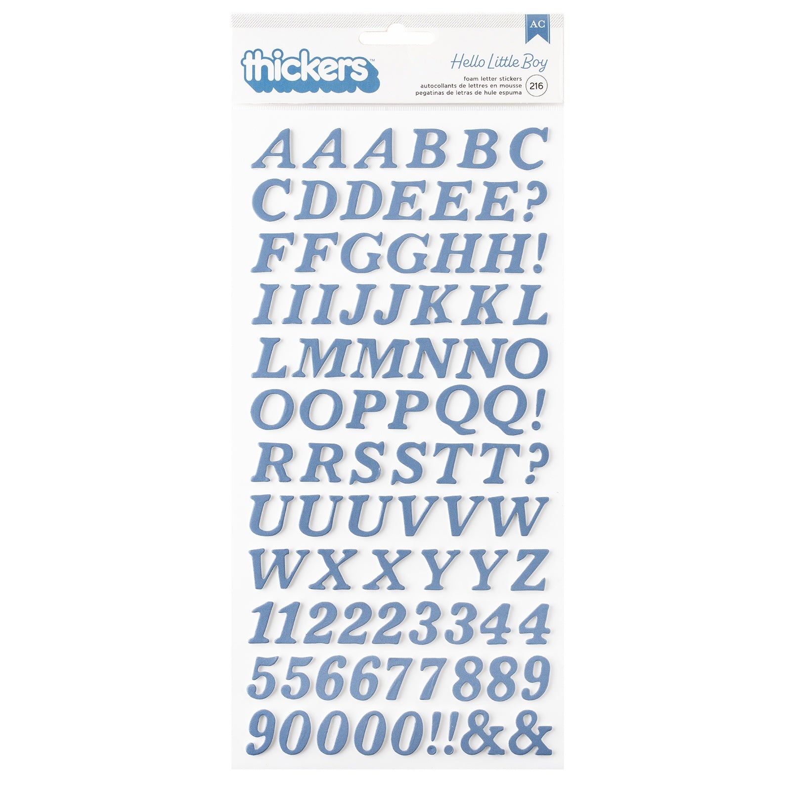 Hello Little Boy Thickers Alphabet Stickers - 216 pcs