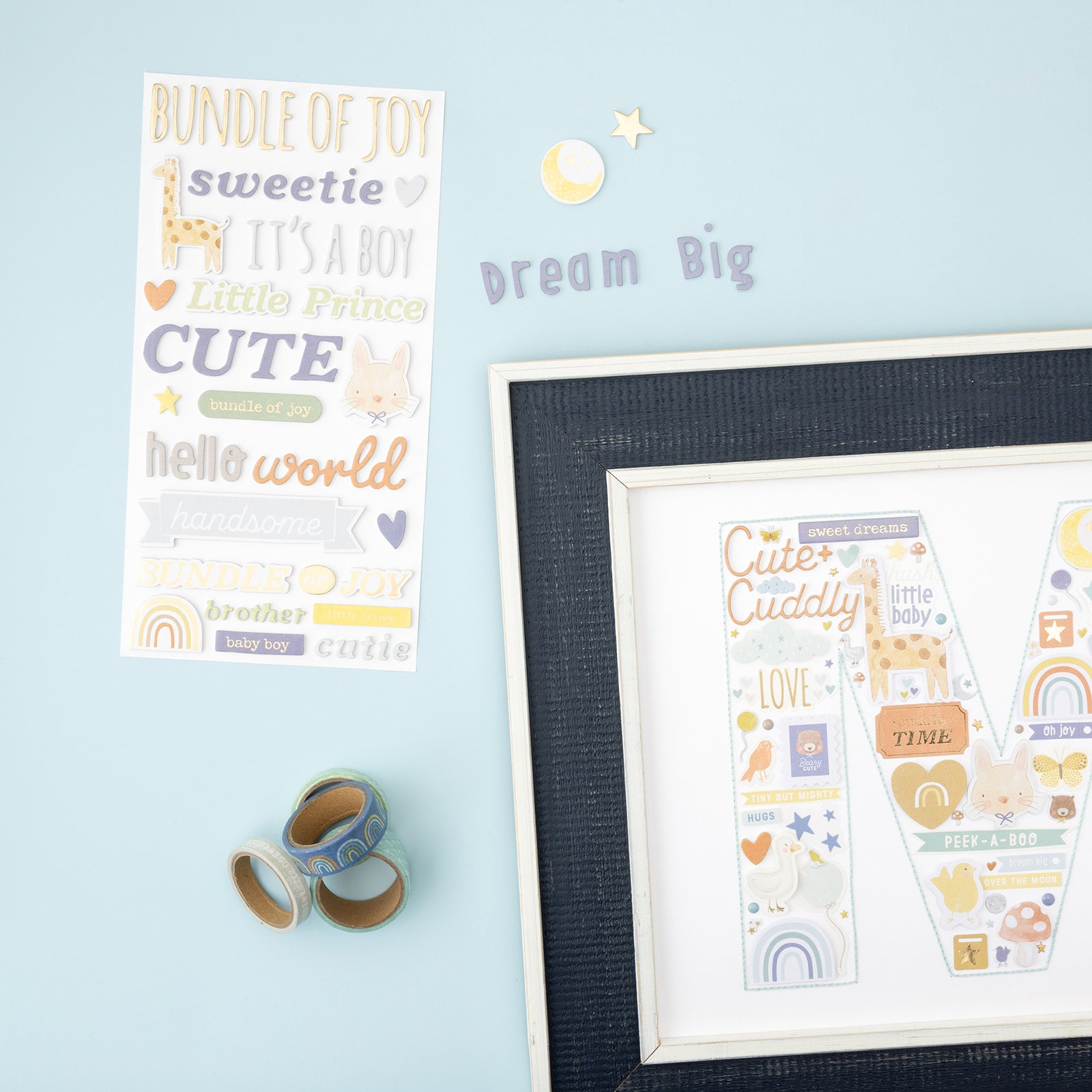 Hello Little Boy Thickers Phrase Stickers - 136 pcs