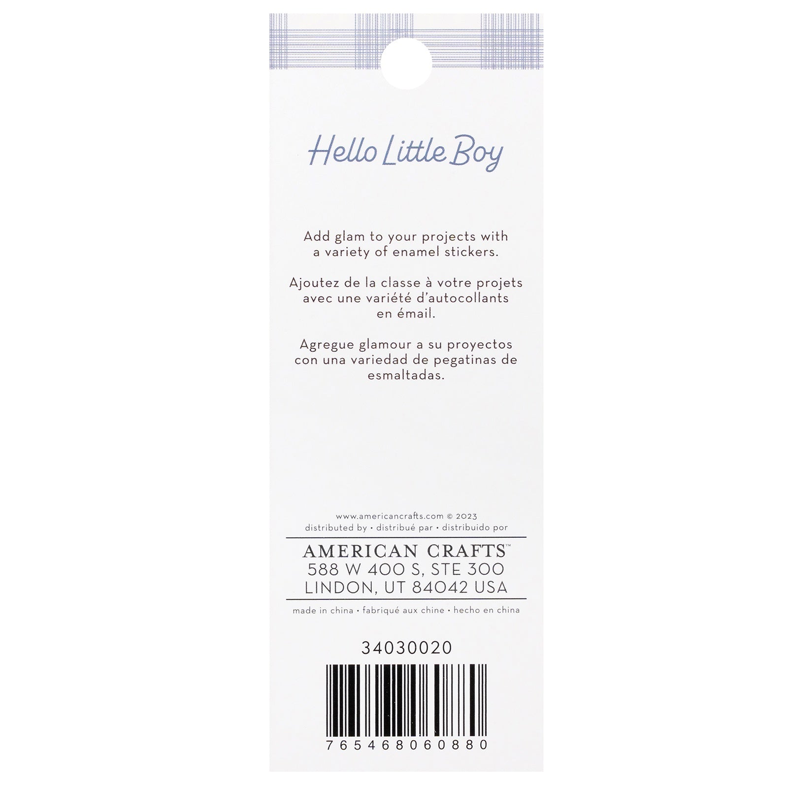American Crafts Hello Little Boy Enamel Dots - 60 Pieces