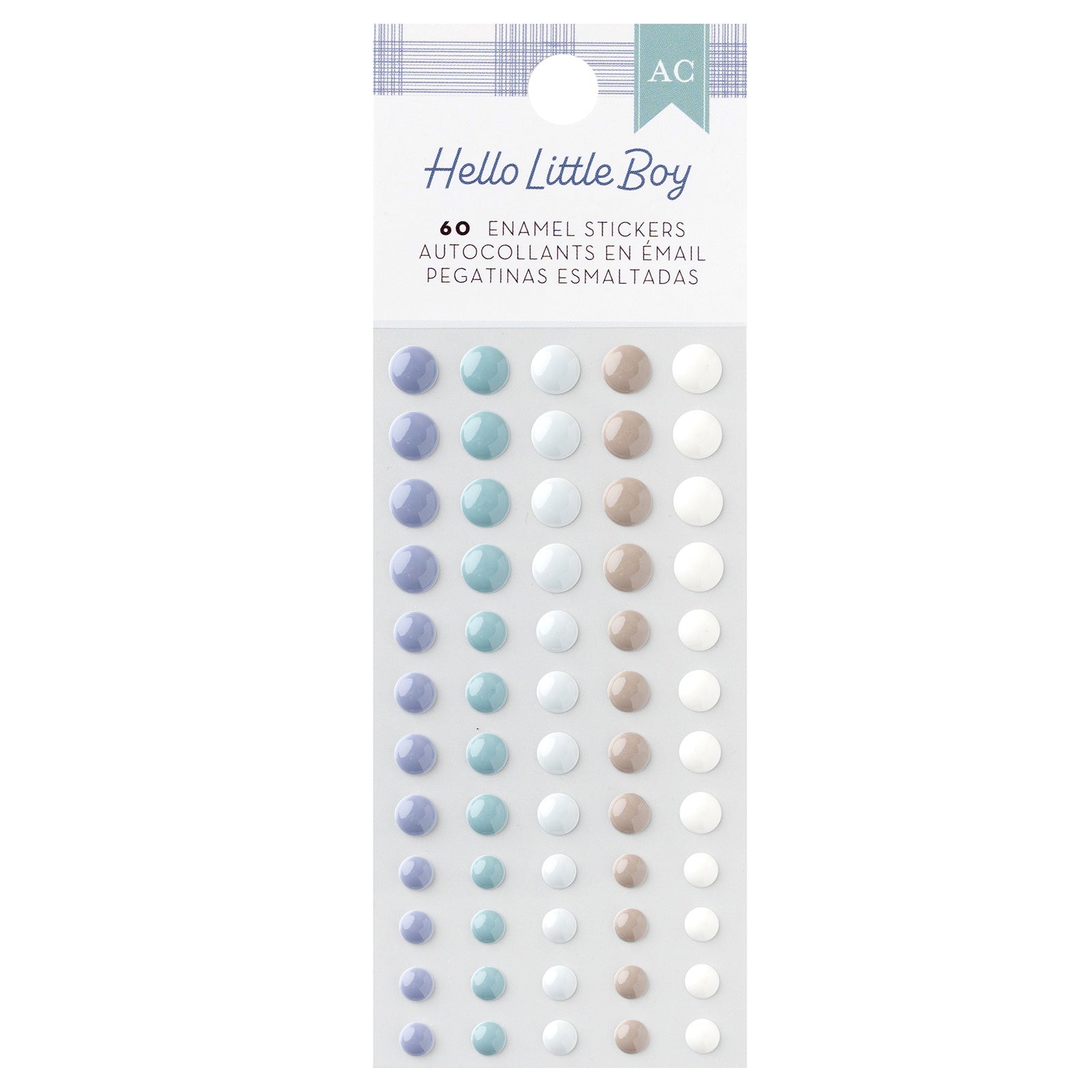 American Crafts Hello Little Boy Enamel Dots - 60 Pieces
