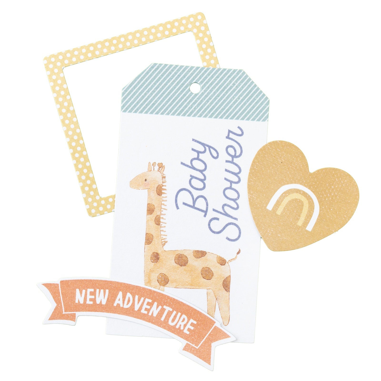 American Crafts Hello Little Boy Ephemera Die Cuts - Journaling, Gold Foil