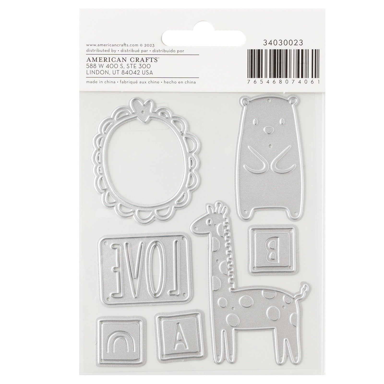 American Crafts Hello Little Boy Metal Die Set