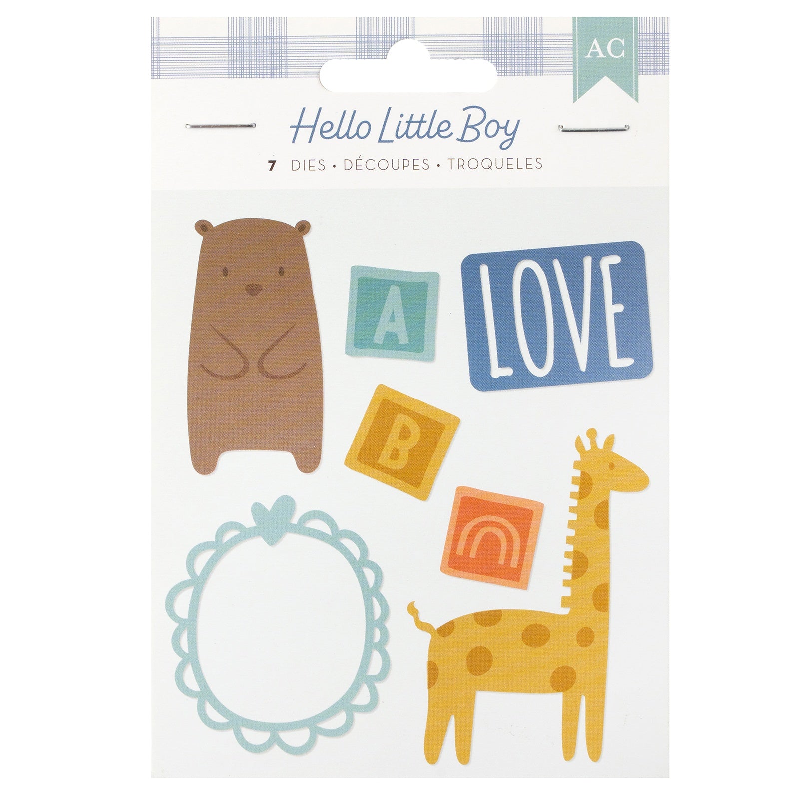 American Crafts Hello Little Boy Metal Die Set