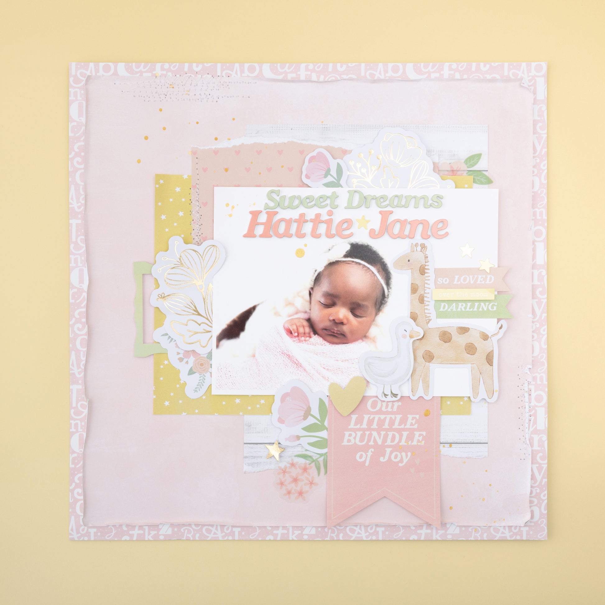 American Crafts Hello Little Girl Thickers Stickers - Alpha, 216 stickers