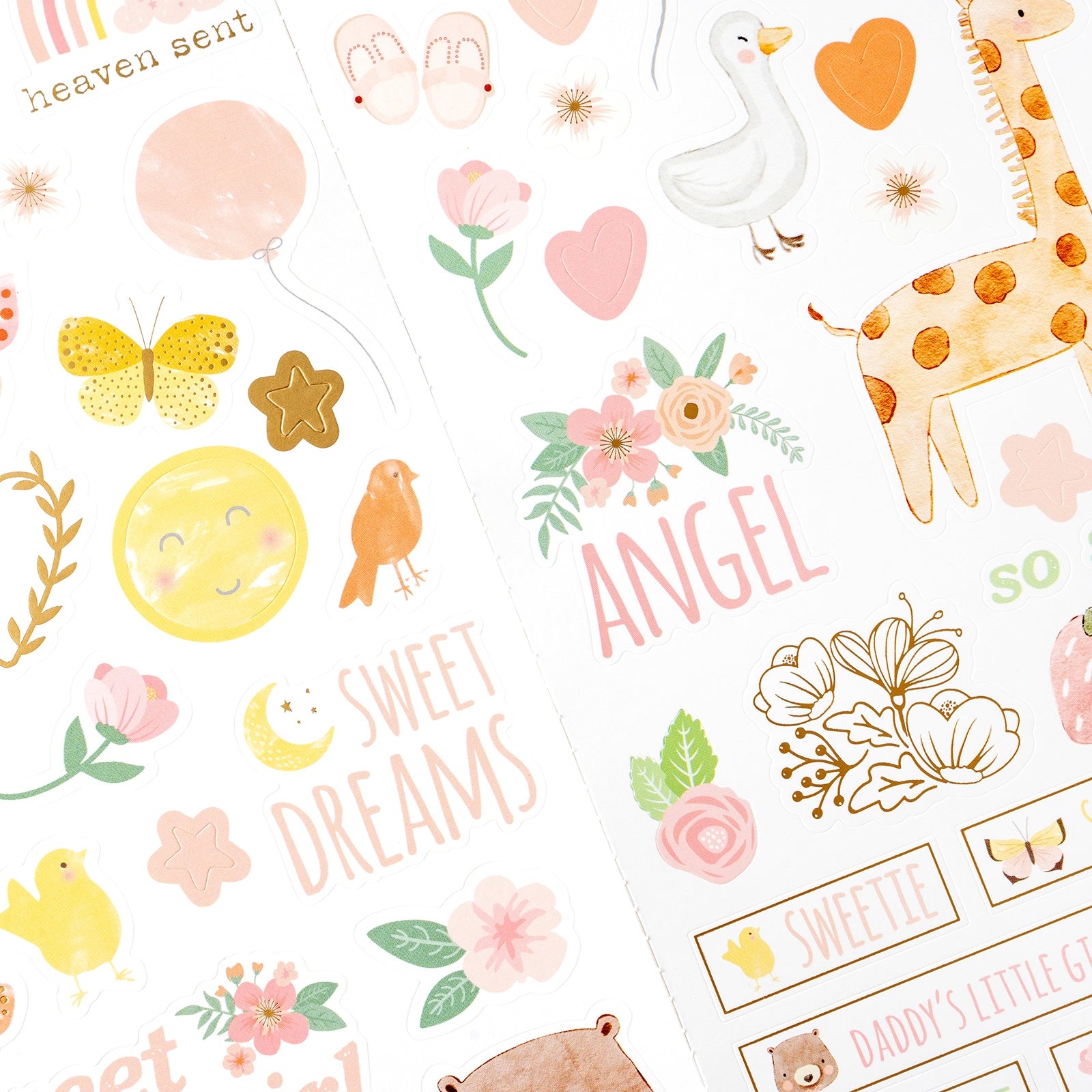 American Crafts Cardstock Stickers - Hello Little Girl, 91 pieces