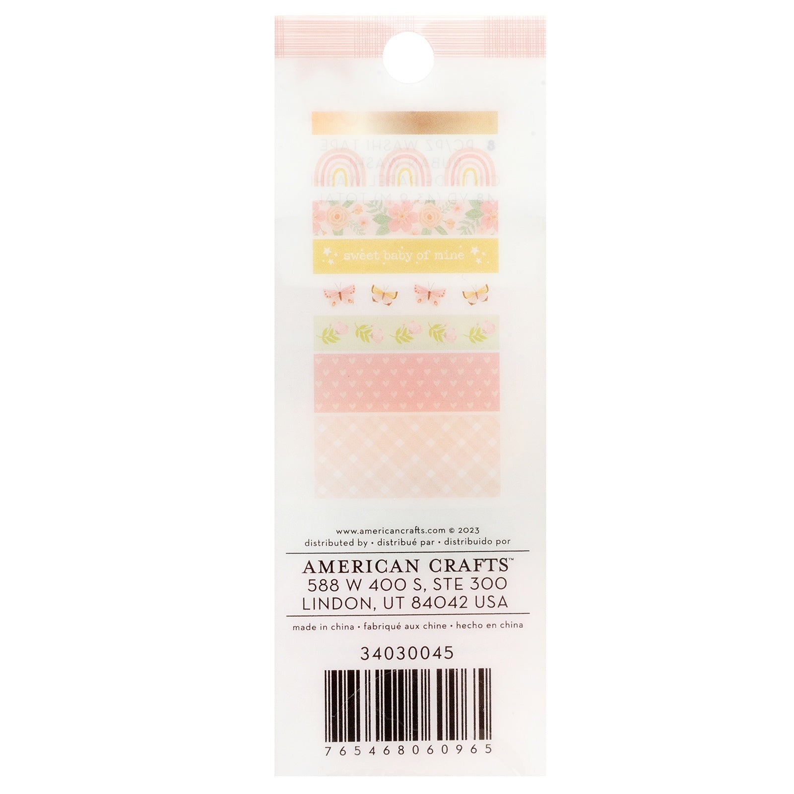American Crafts Hello Little Girl Gold Foil Washi Tape - 8 Pack