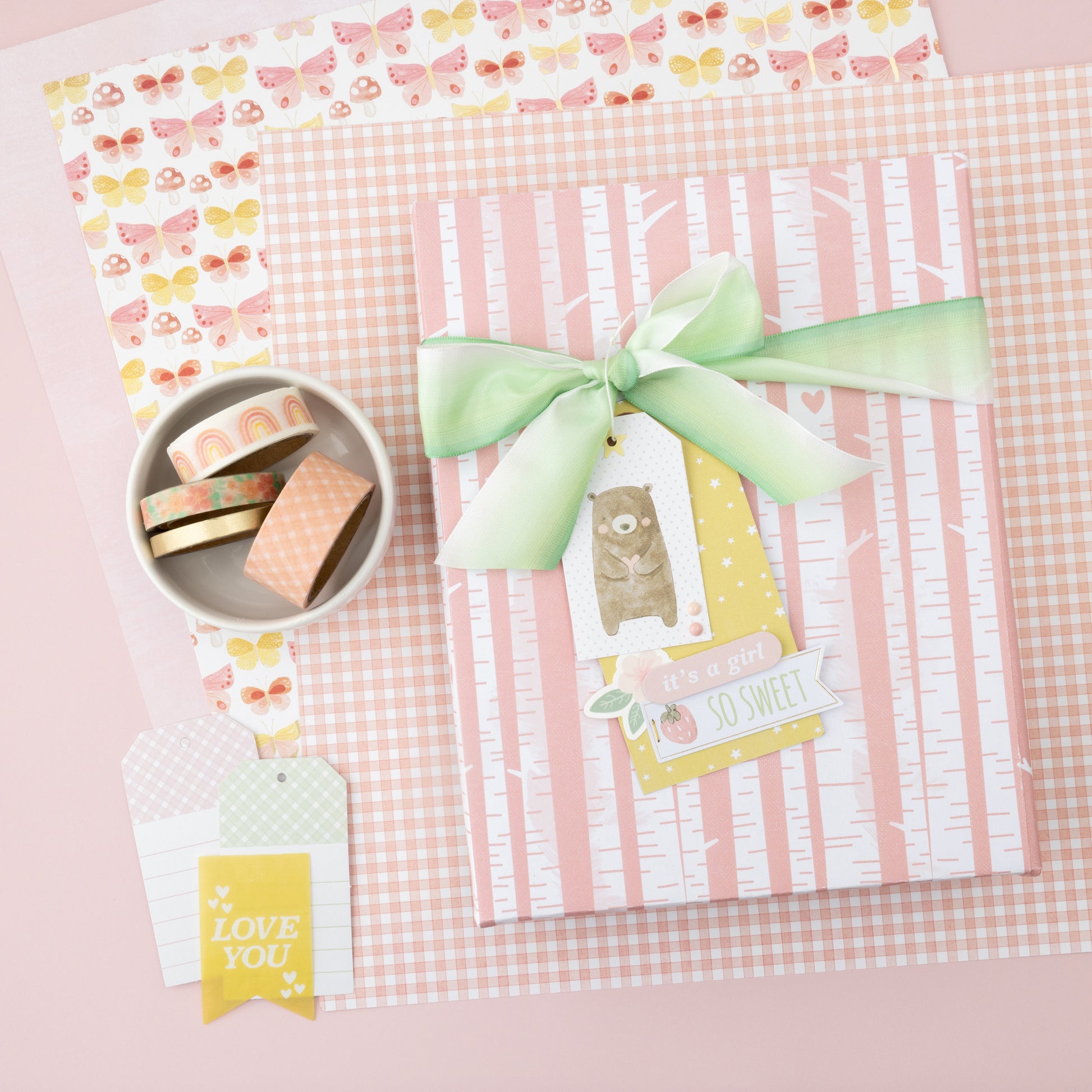 American Crafts Hello Little Girl Gold Foil Washi Tape Set