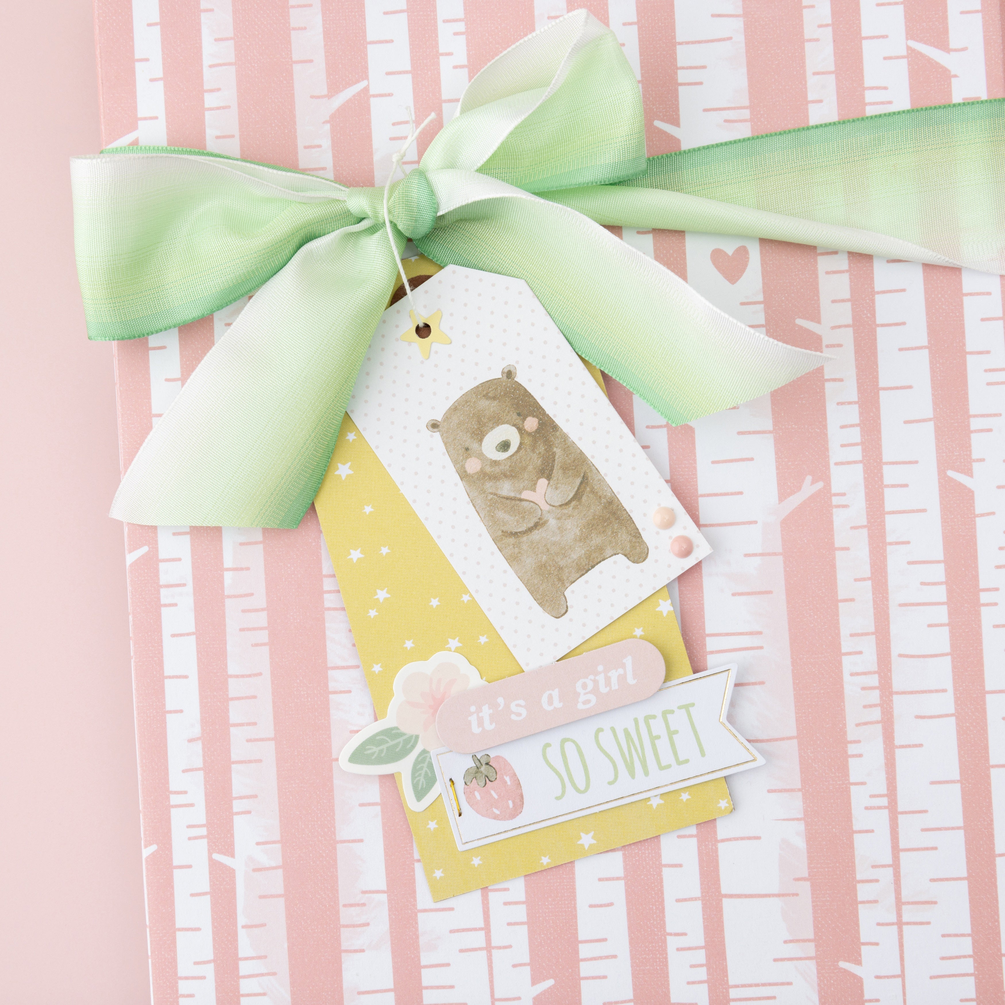 American Crafts Hello Little Girl Ephemera Die Cuts - Journaling, Gold Foil