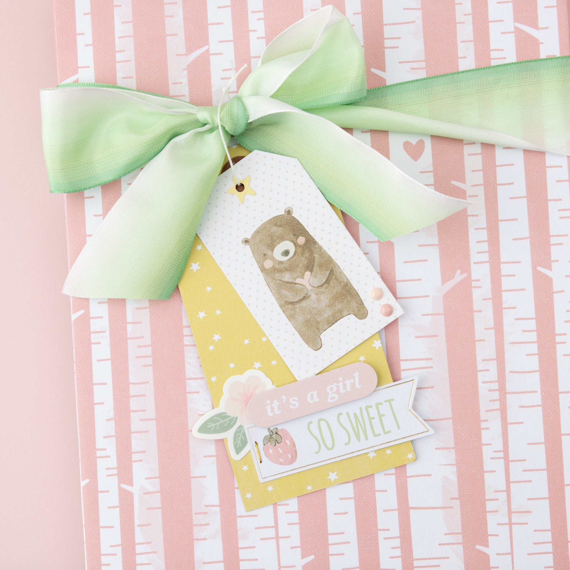 American Crafts Hello Little Girl Ephemera Die Cuts - Journaling, Gold Foil