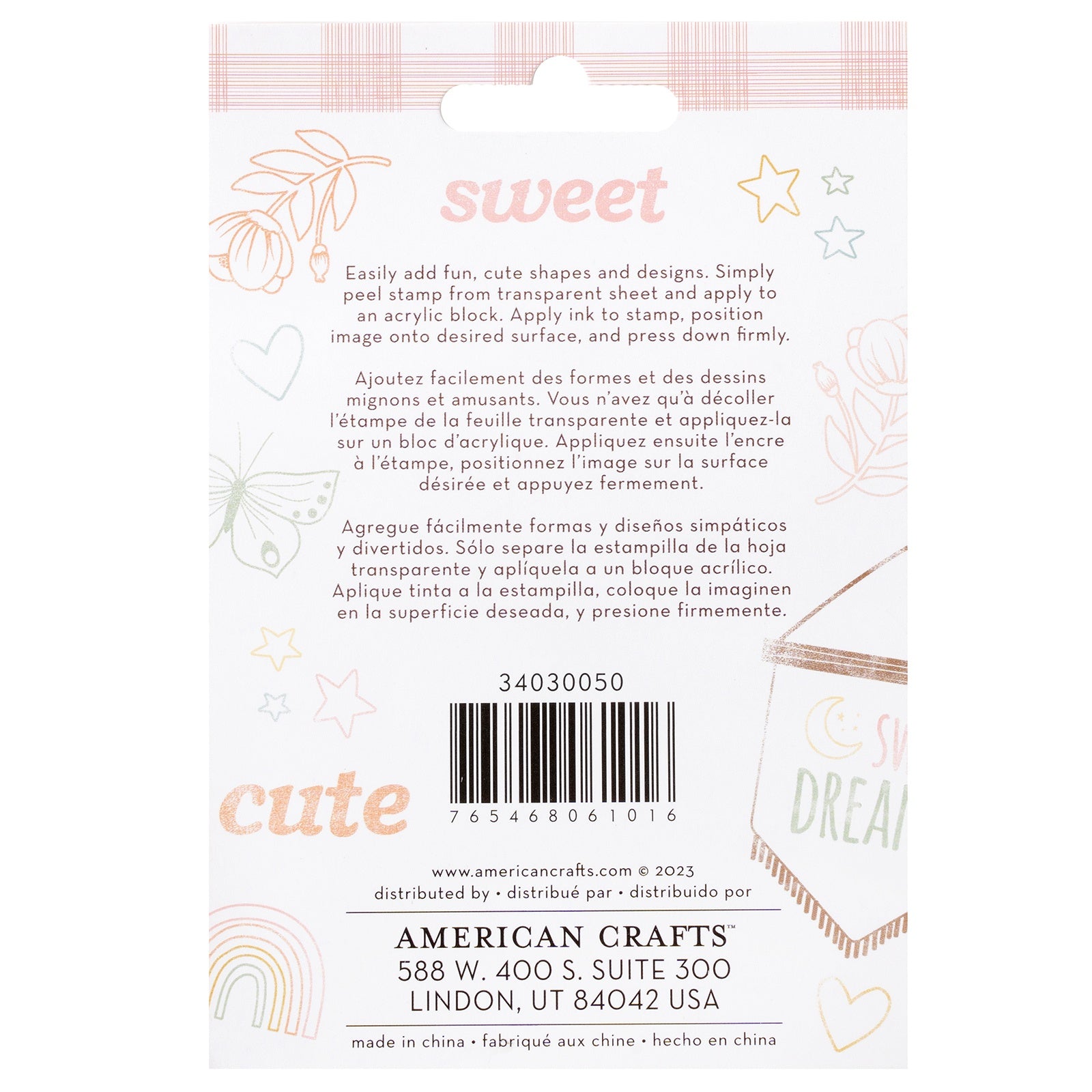 American Crafts Hello Little Girl Mini Stamp Set