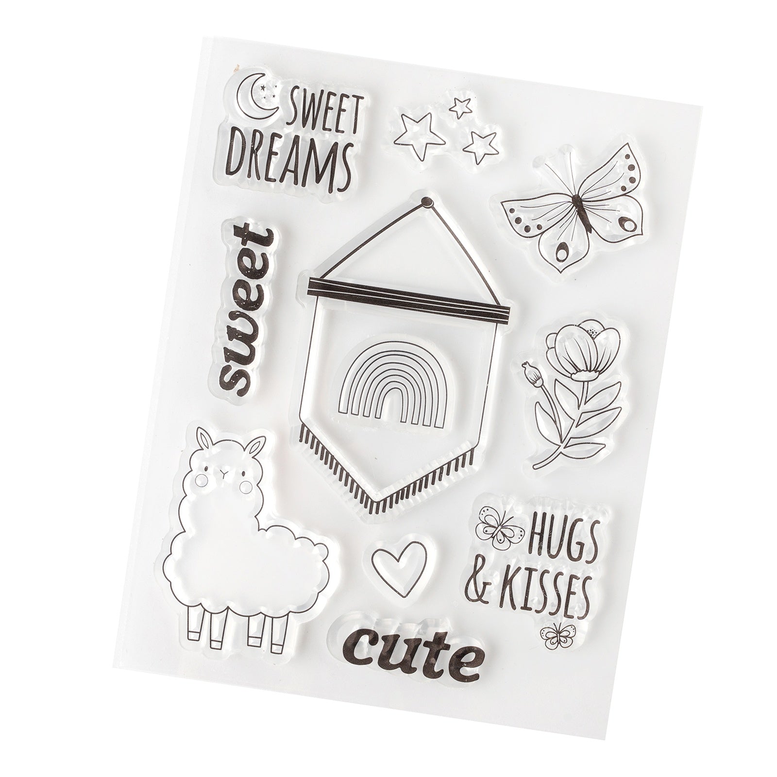 American Crafts Hello Little Girl Mini Stamp Set
