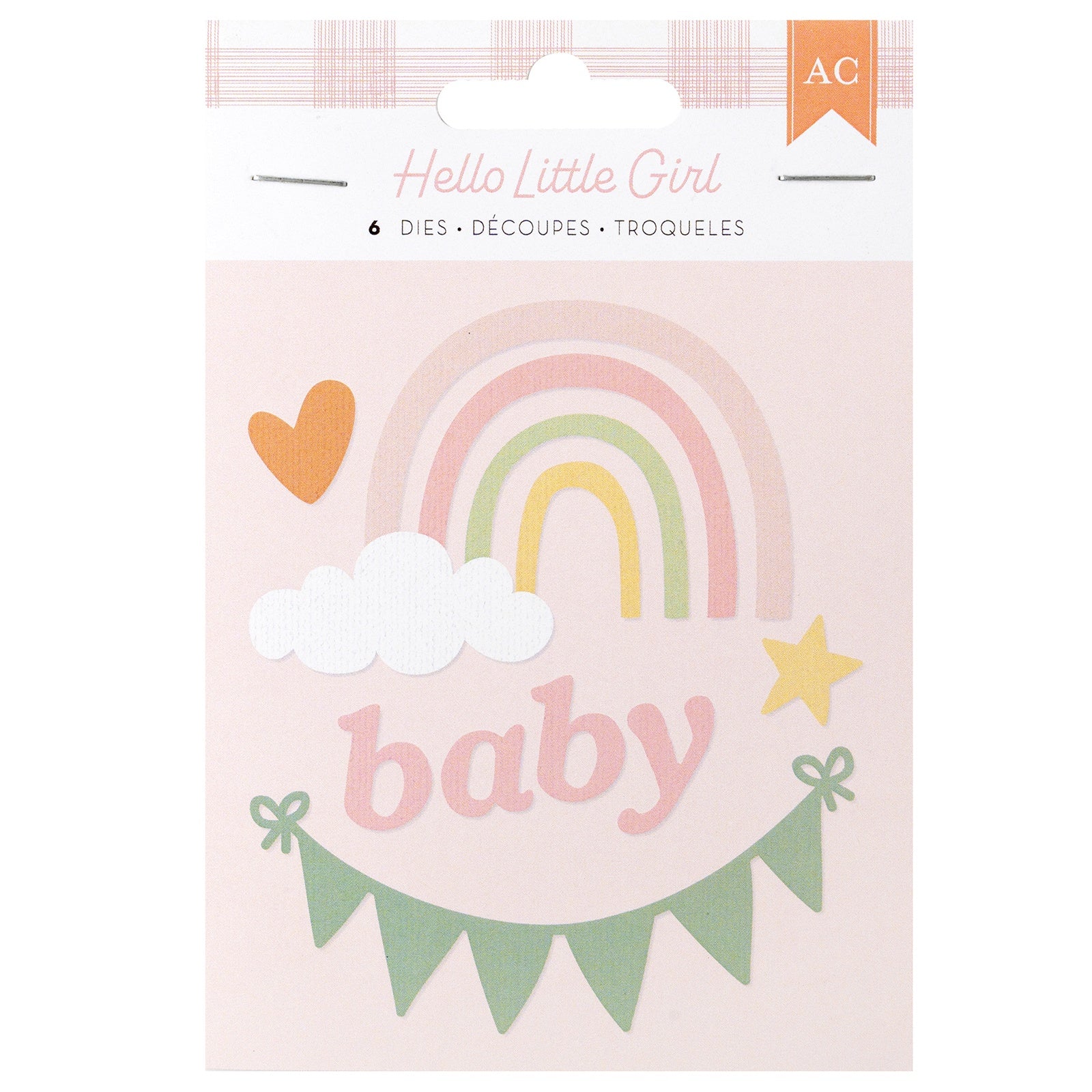 American Crafts Hello Little Girl Metal Die Set