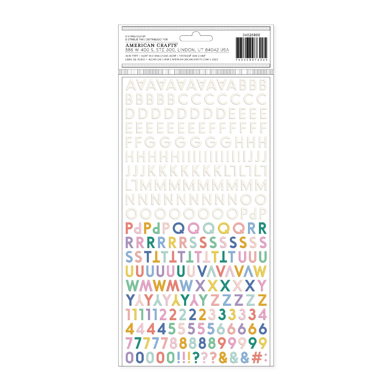 American Crafts Bea Valint Thickers Stickers - Alphabet Letters, 562 pieces