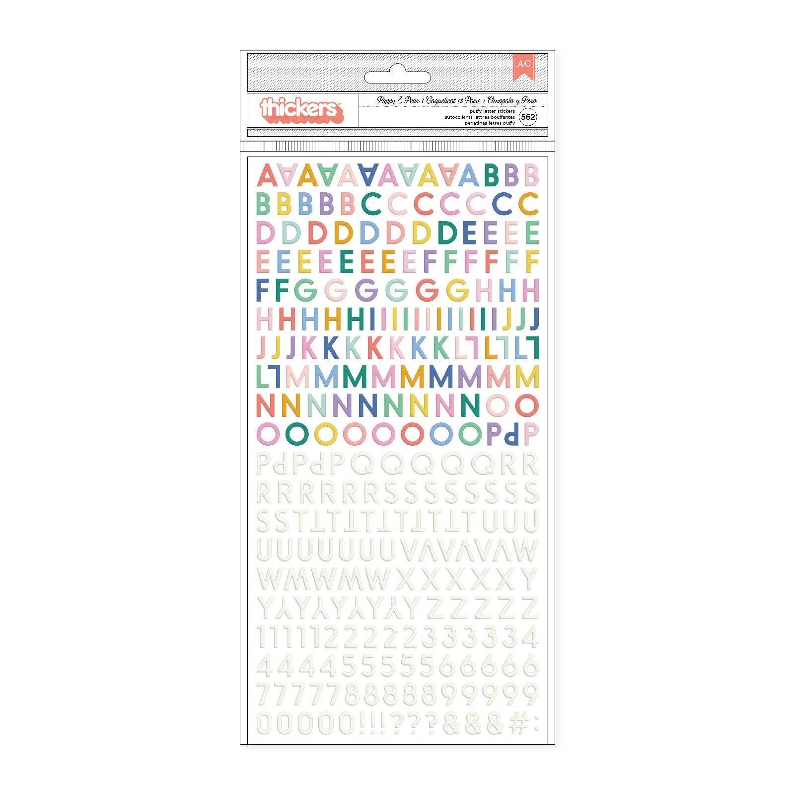 American Crafts Bea Valint Thickers Stickers - Alphabet Letters, 562 pieces