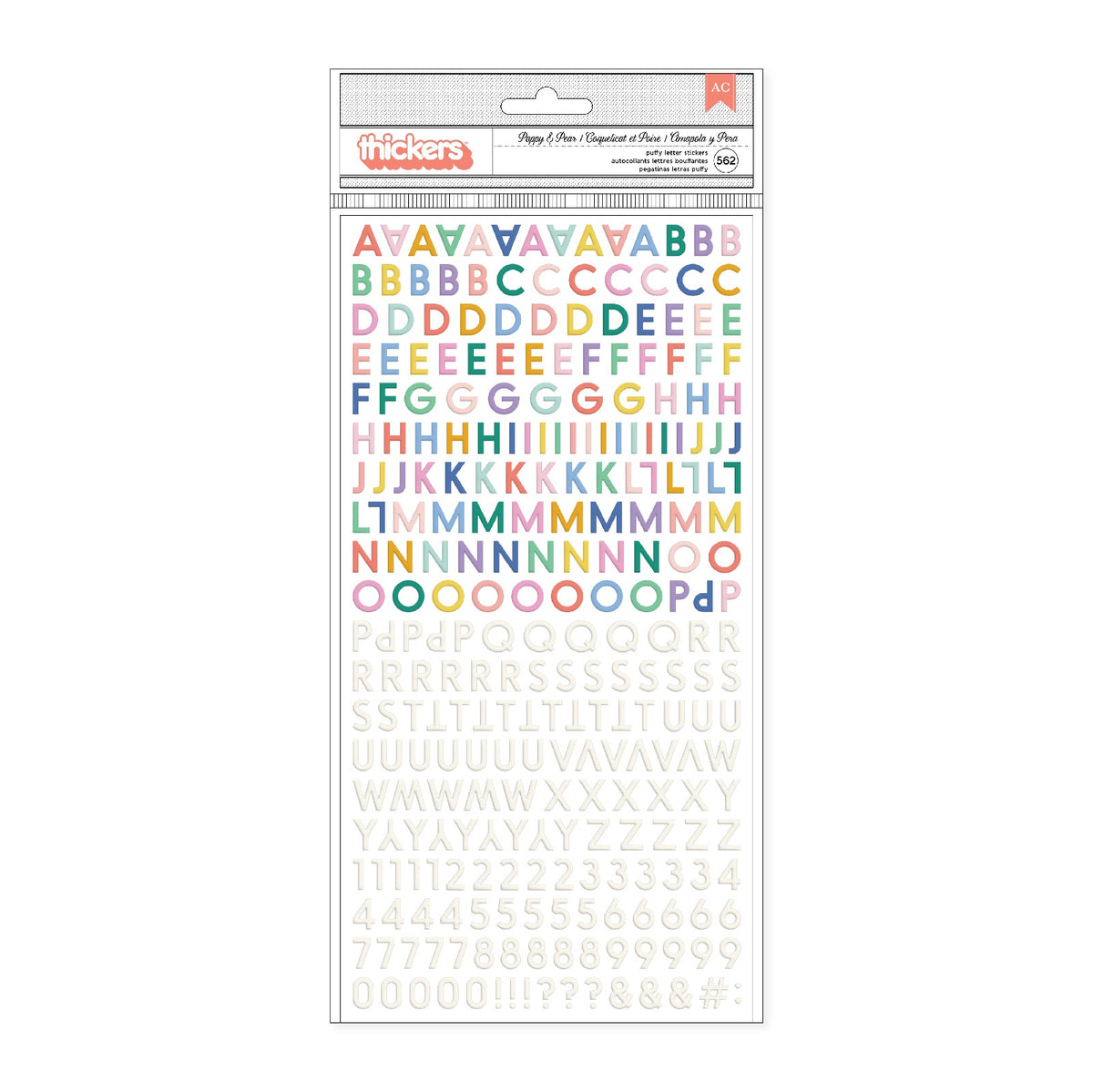 American Crafts Bea Valint Thickers Stickers - Alphabet Letters, 562 p