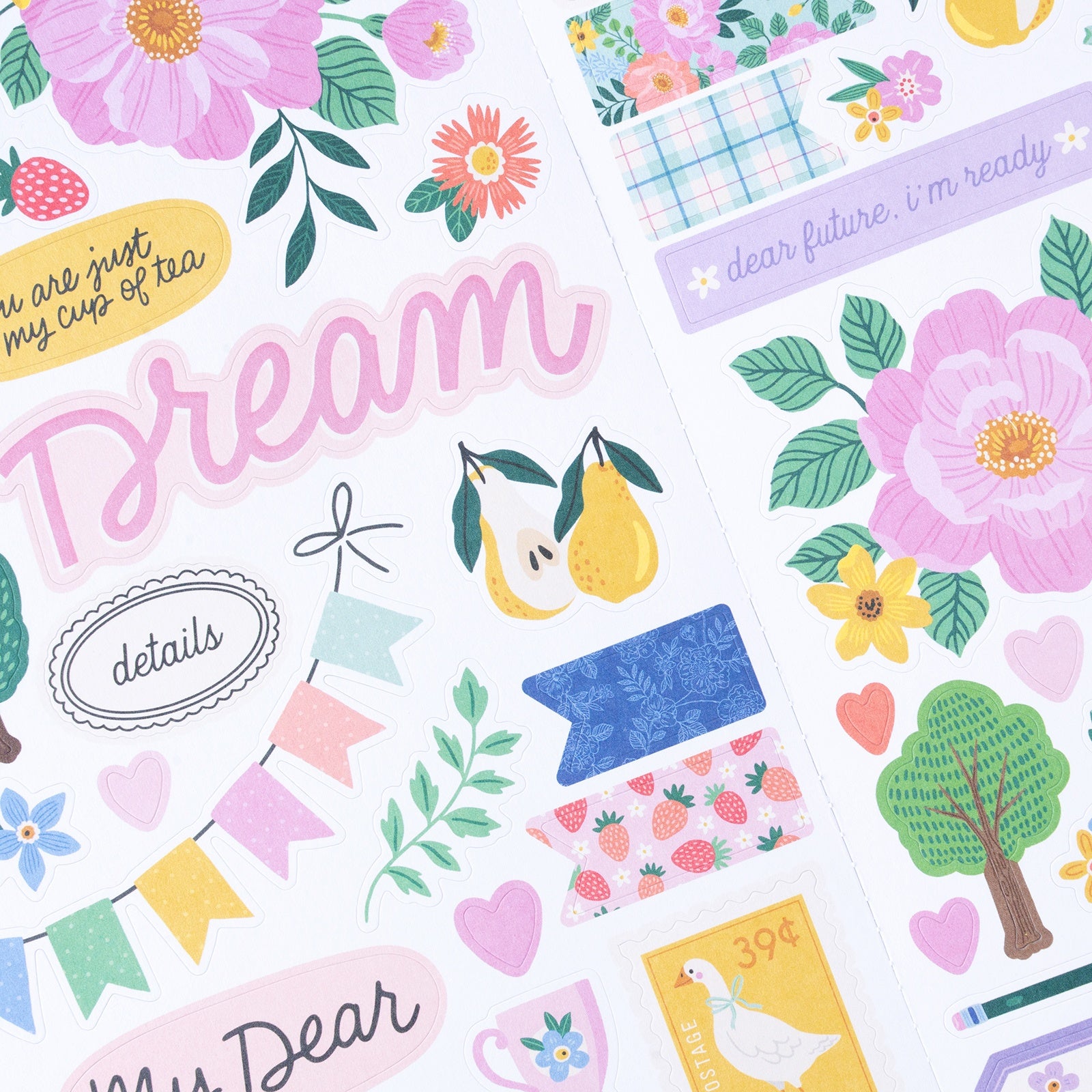 American Crafts Cardstock Stickers - Poppy And Pear, 102 pieces