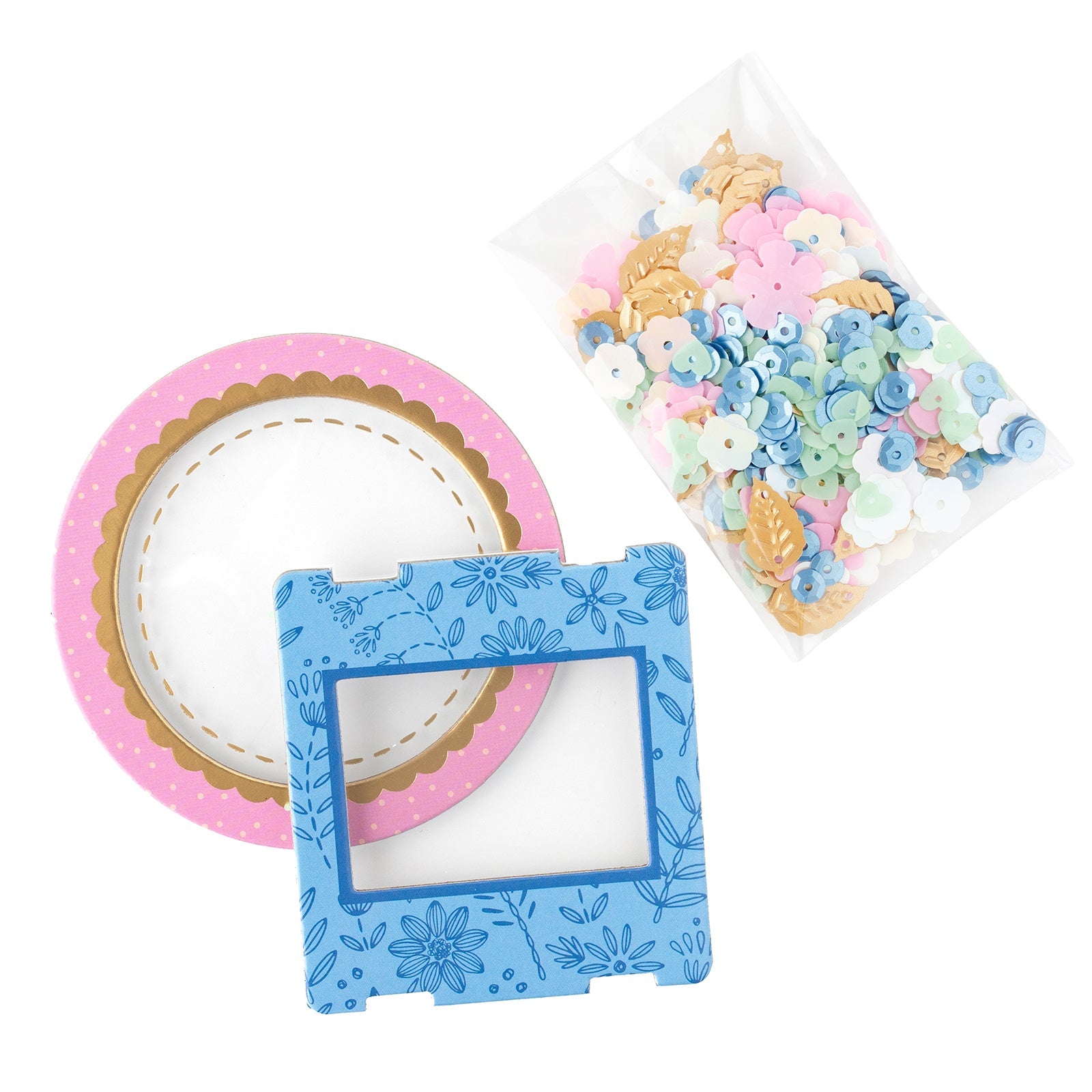 American Crafts Poppy And Pear Sequin Shaker Frames