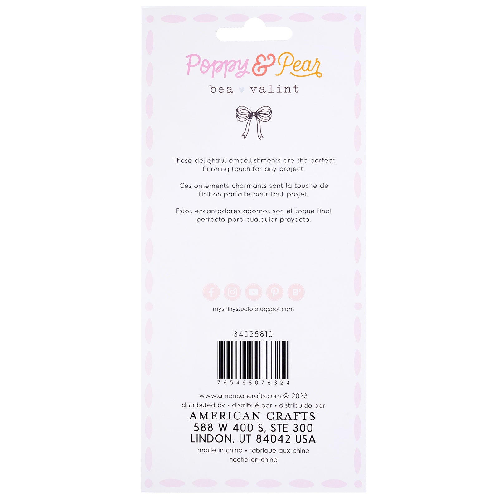 American Crafts Poppy And Pear Gold Foil Paperclip Flags