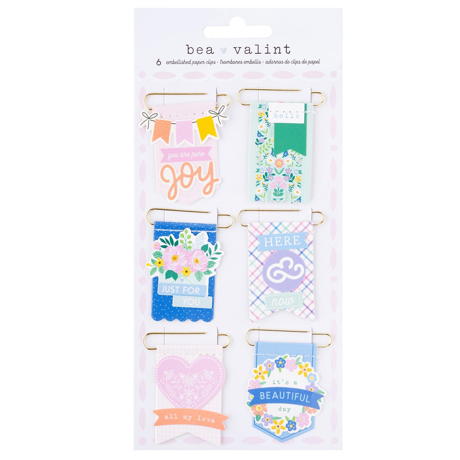 American Crafts Poppy And Pear Gold Foil Paperclip Flags