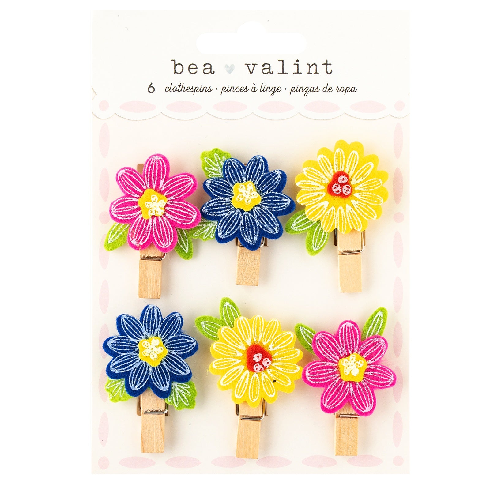 American Crafts Poppy And Pear Flower Clothespins