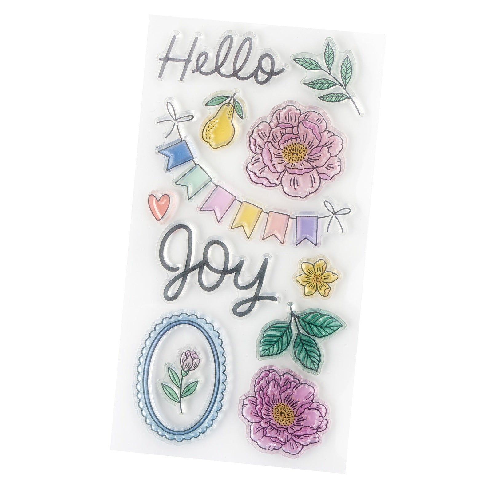 American Crafts Poppy And Pear Acrylic Stamp Set