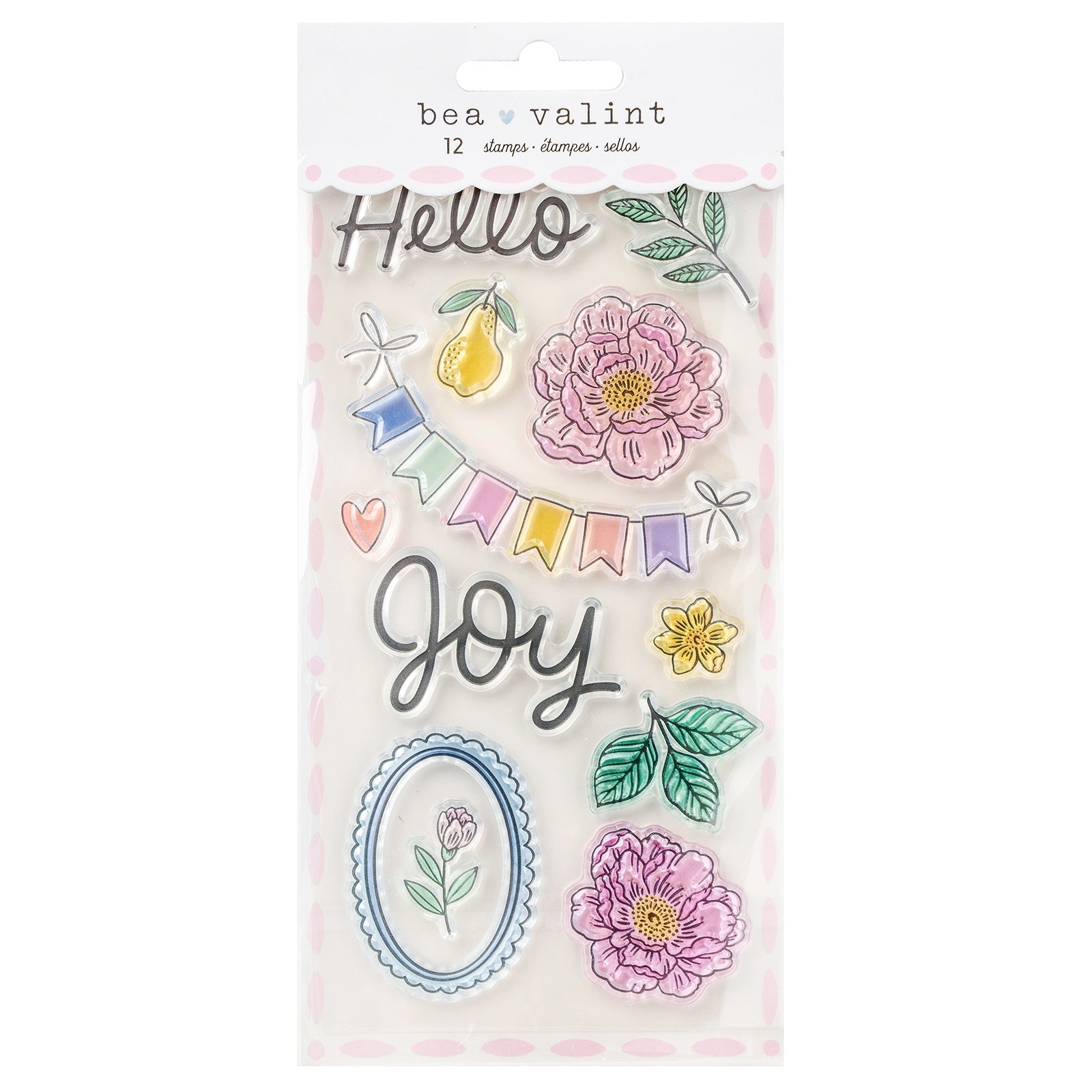 American Crafts Poppy And Pear Acrylic Stamp Set