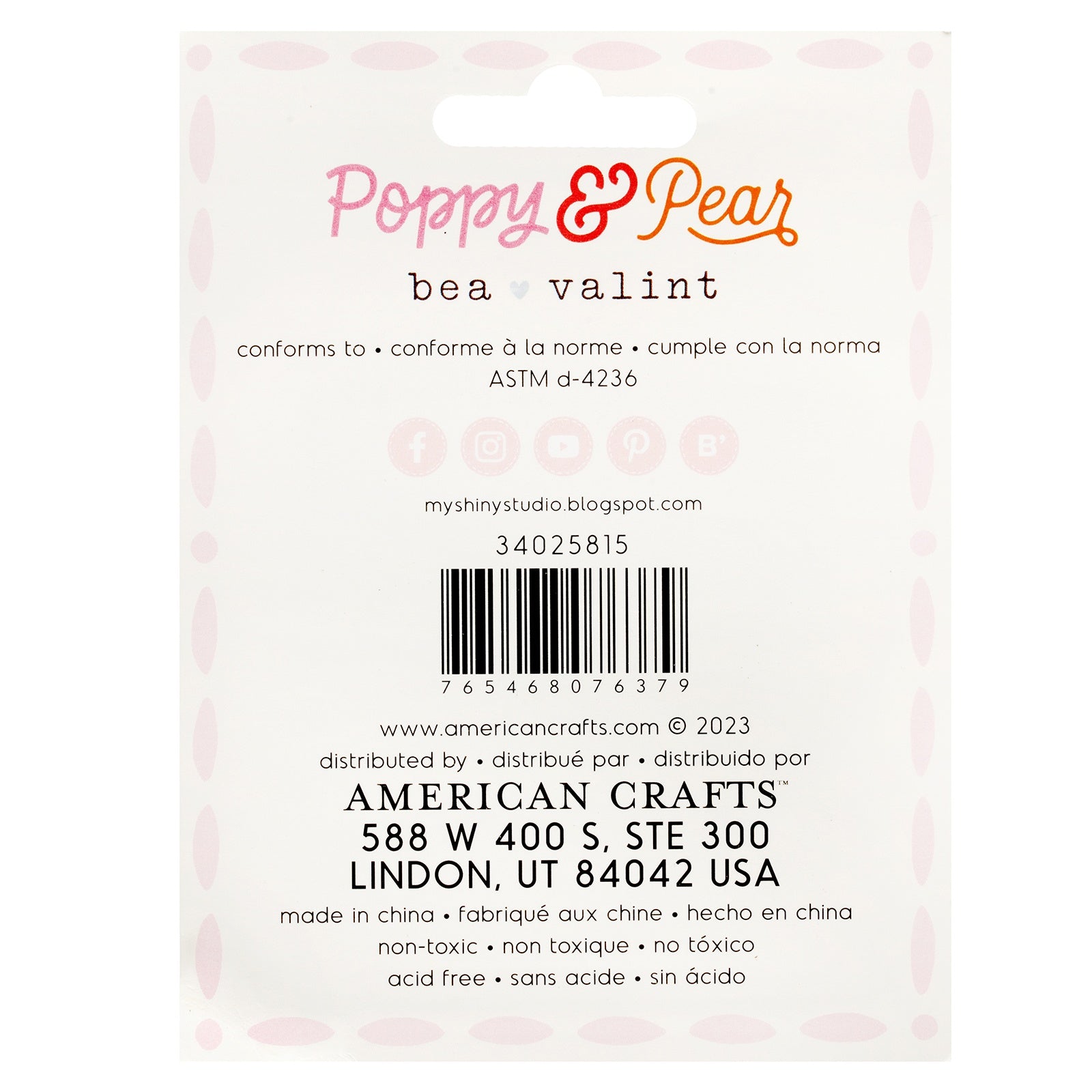 American Crafts Poppy And Pear Ink Pad Set
