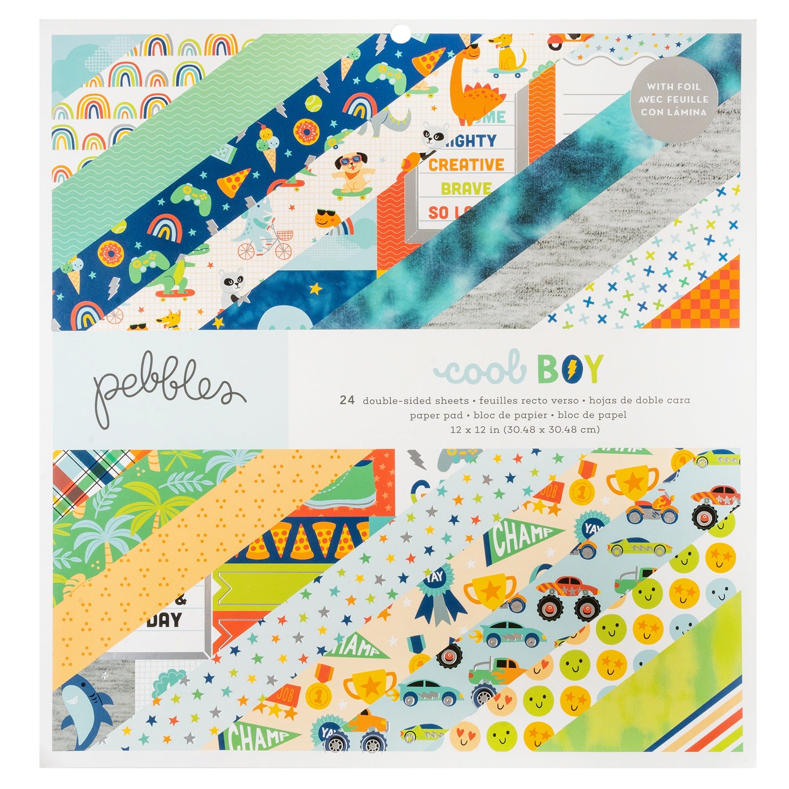 Pebbles Cool Boy Double-Sided 12x12" Paper Pad