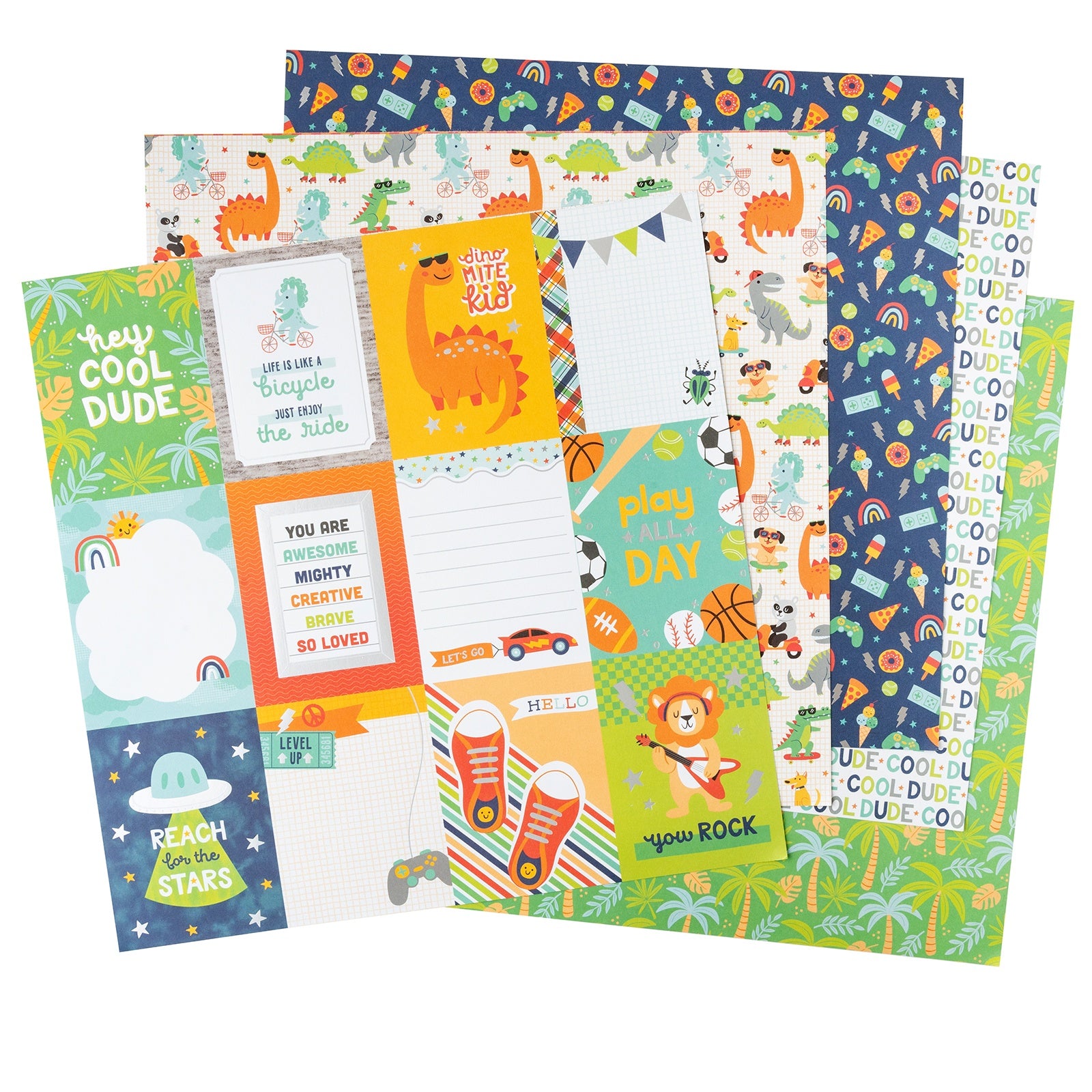 Pebbles Cool Boy Double-Sided 12x12" Paper Pad