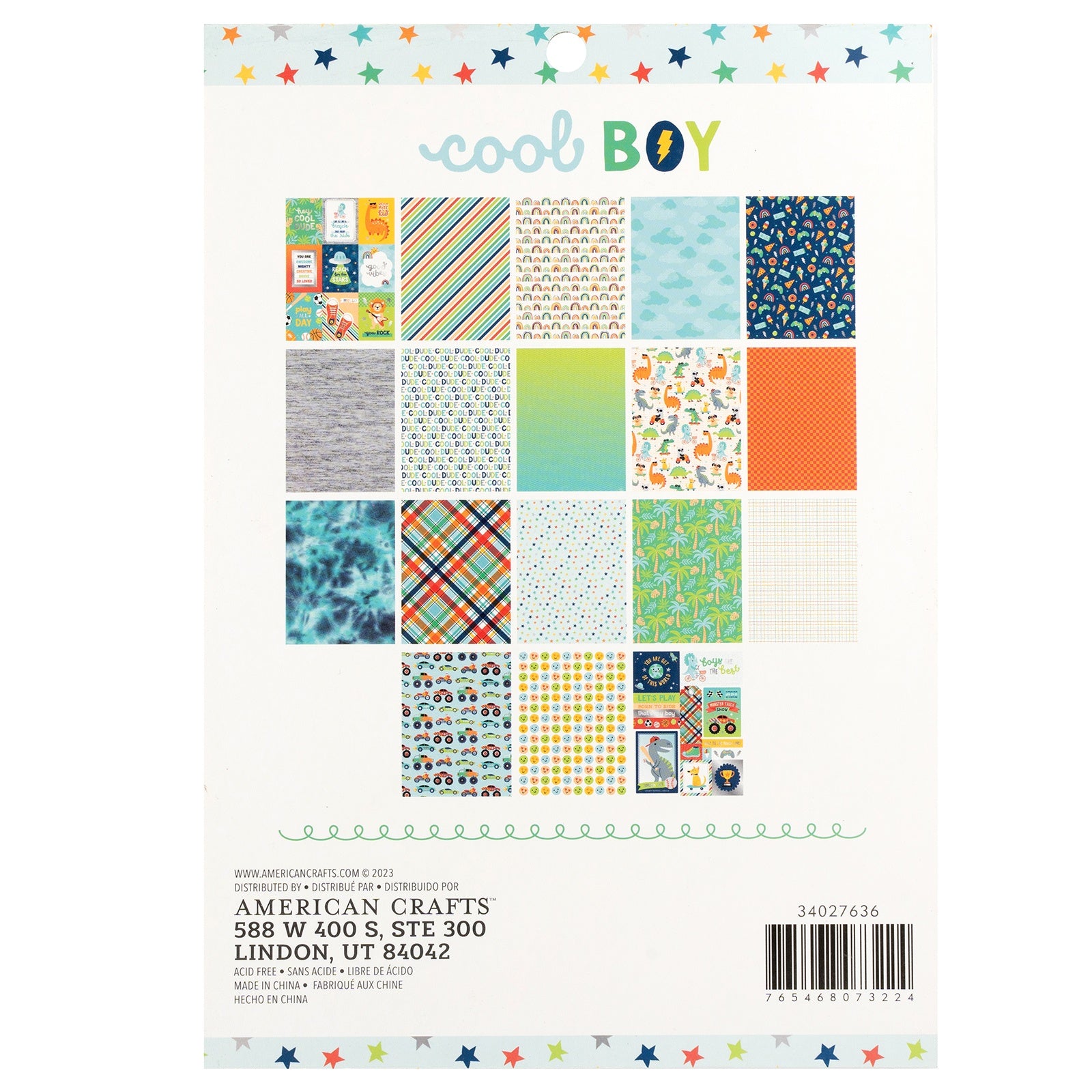 Pebbles Cool Boy Single-Sided 6x8" Paper Pad