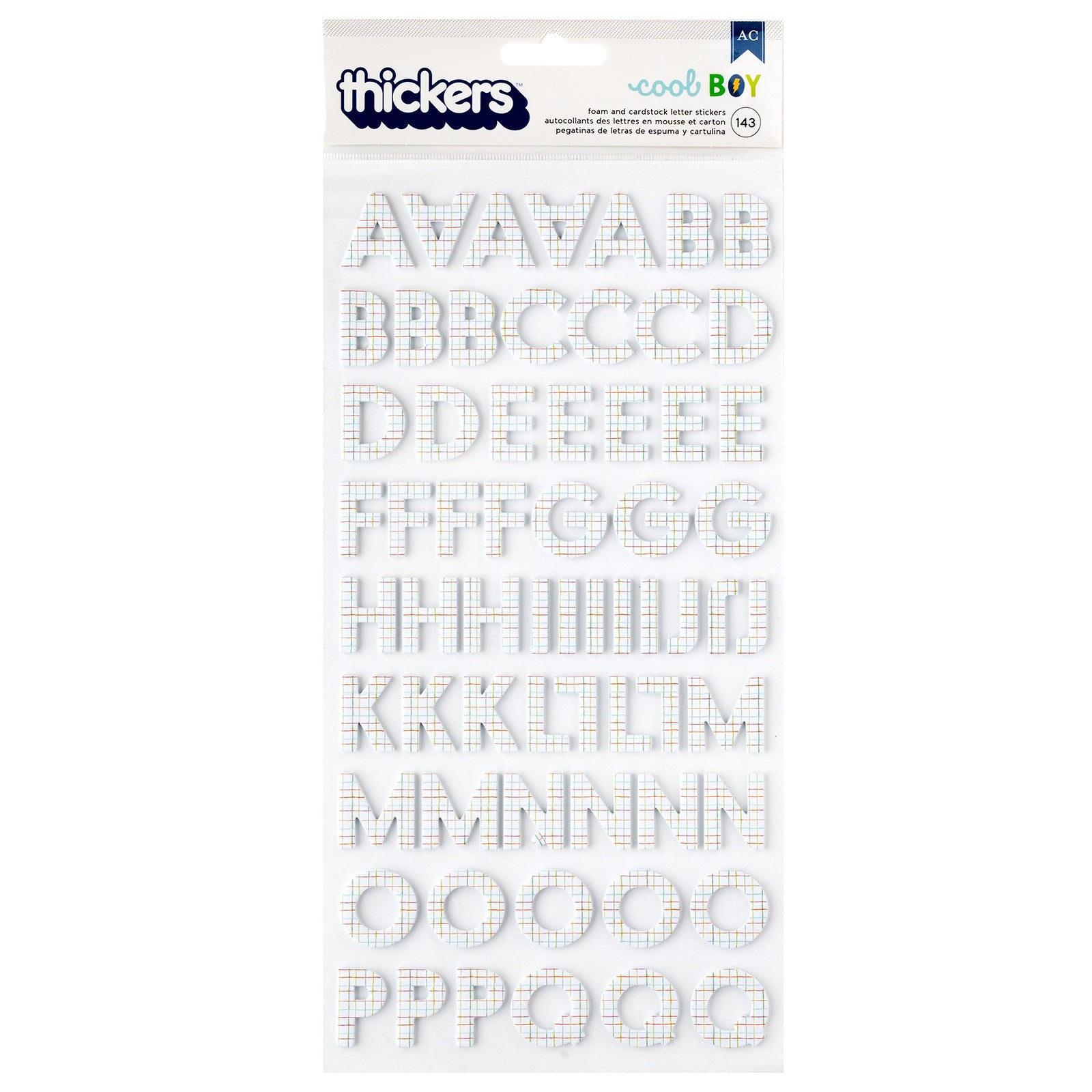 Pebbles Cool Boy Thickers Alphabet Stickers, 143 pcs