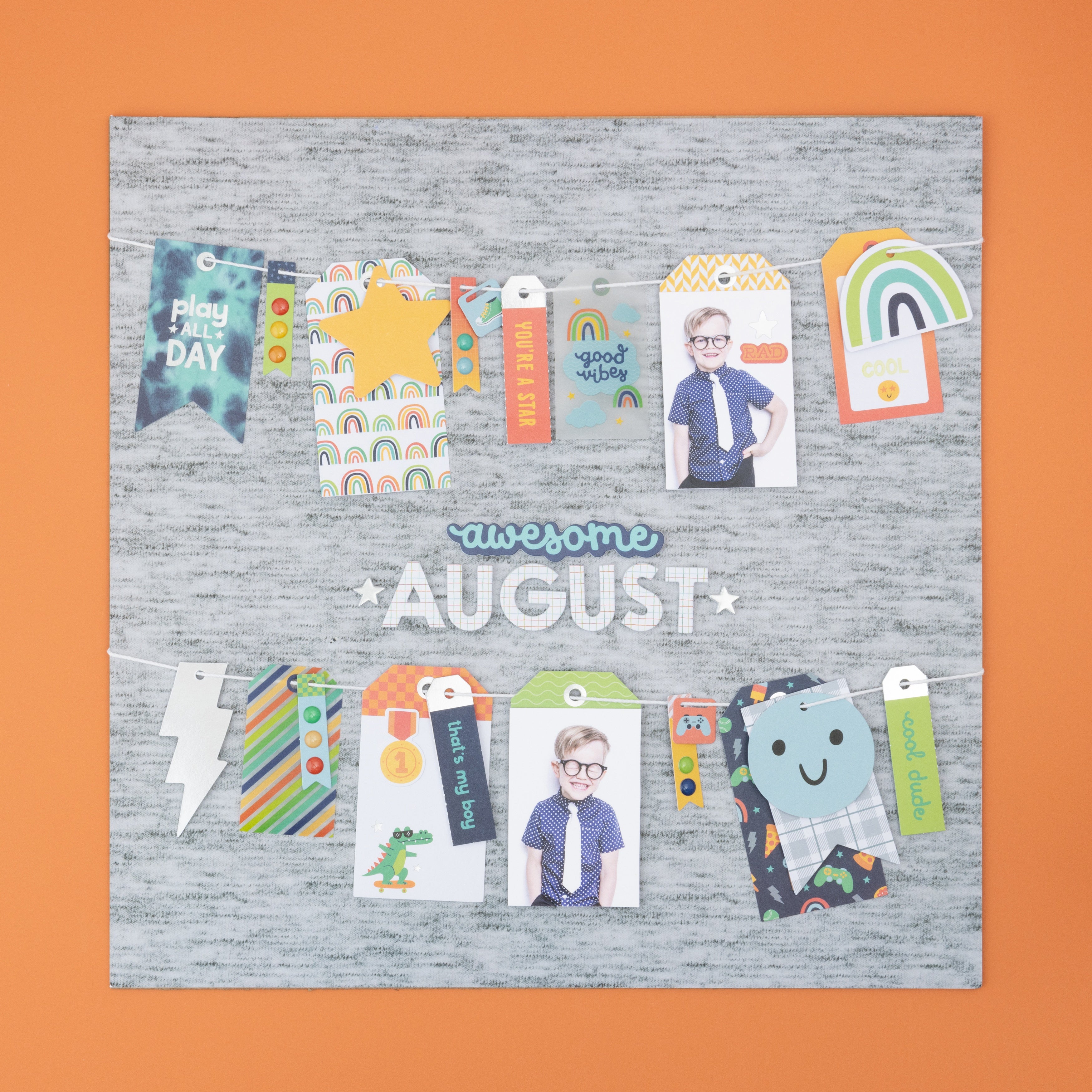 Pebbles Cool Boy Thickers Stickers - Phrase, Silver Foil,  50 Pieces