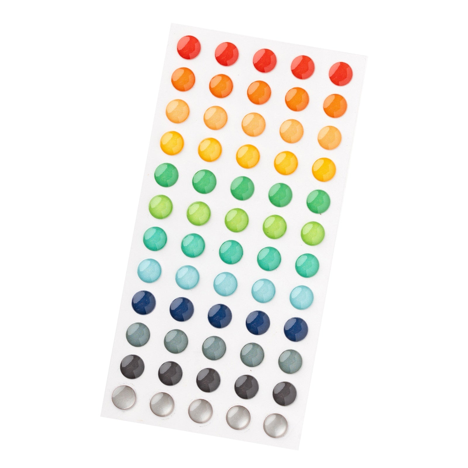 Pebbles Cool Boy Enamel Dots - Silver Foil, 60 Pieces