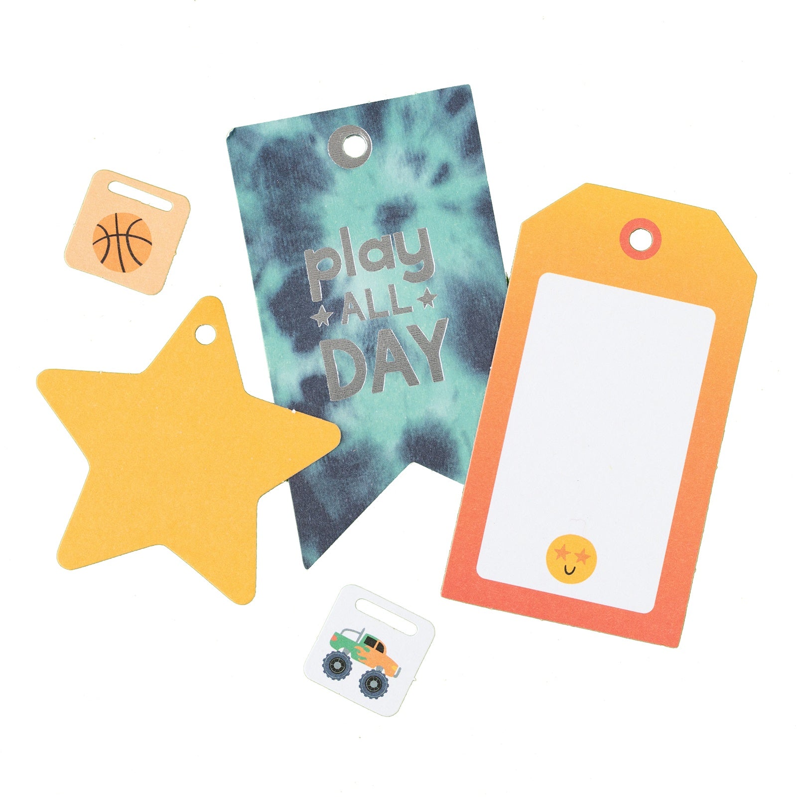 Pebbles Cool Boy Ephemera Die Cuts - Journaling, Silver Foil,  67 Pieces