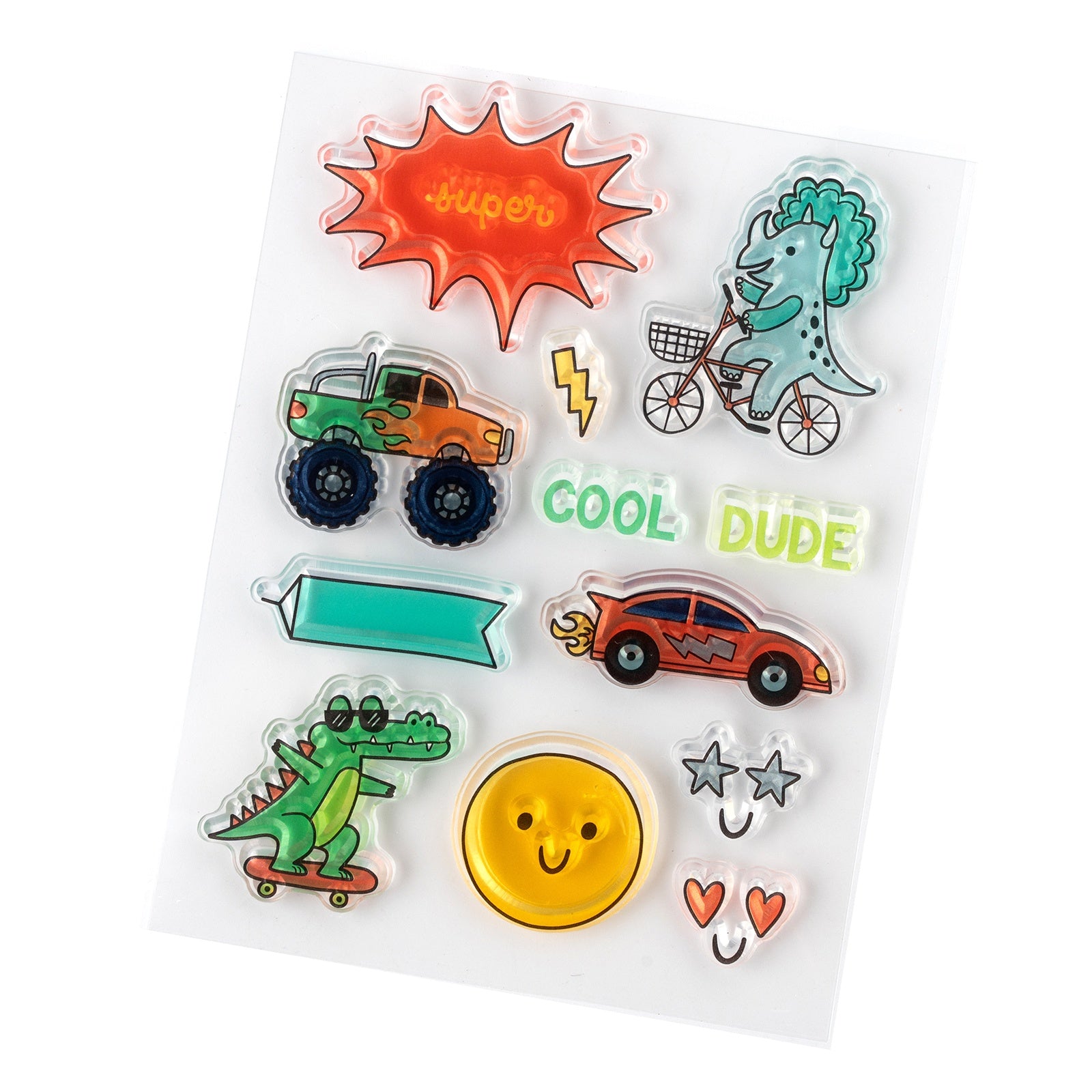 Pebbles Cool Boy Small Stamp Set - 14 Pieces
