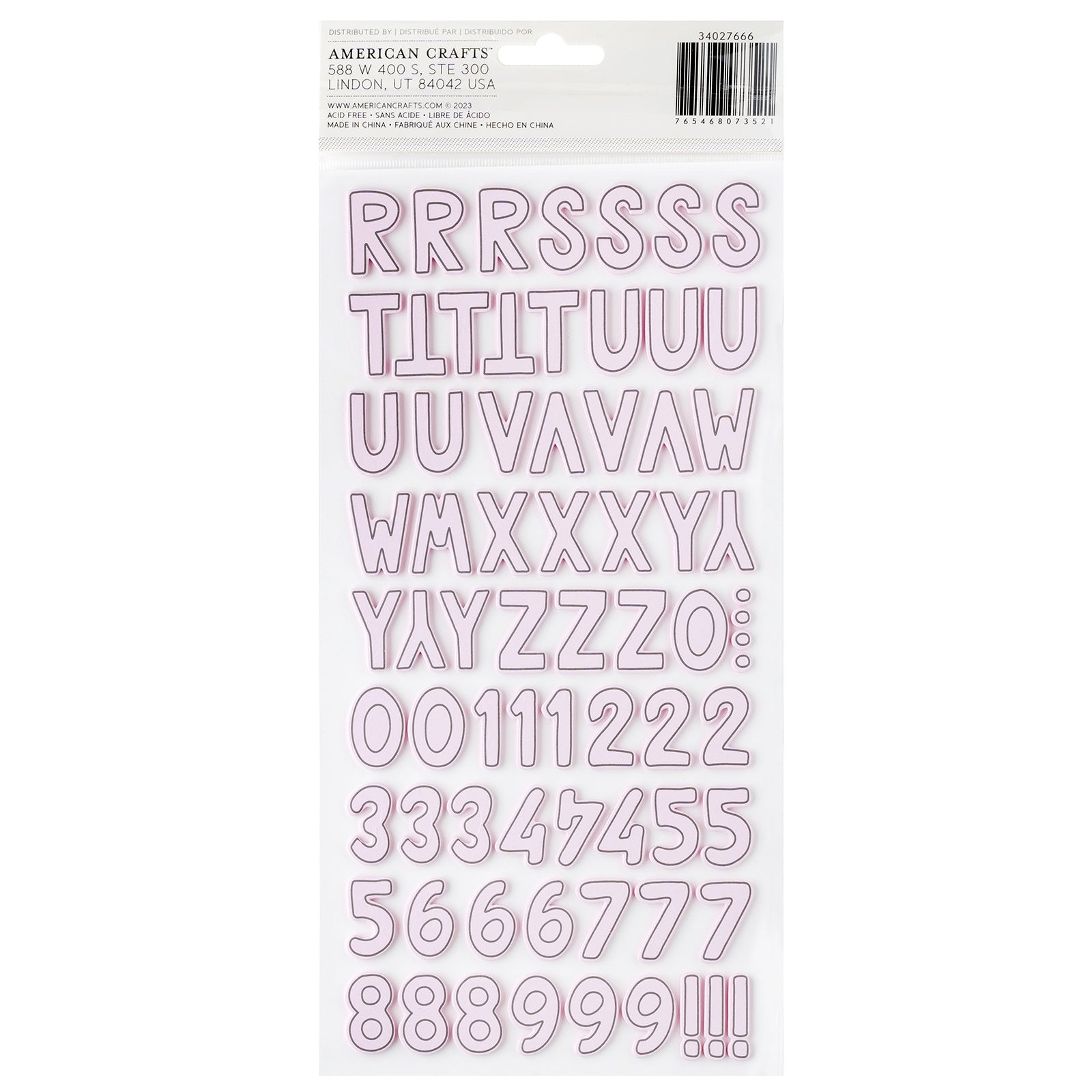 Pebbles Cool Girl Thickers Alphabet Stickers, 139 pcs