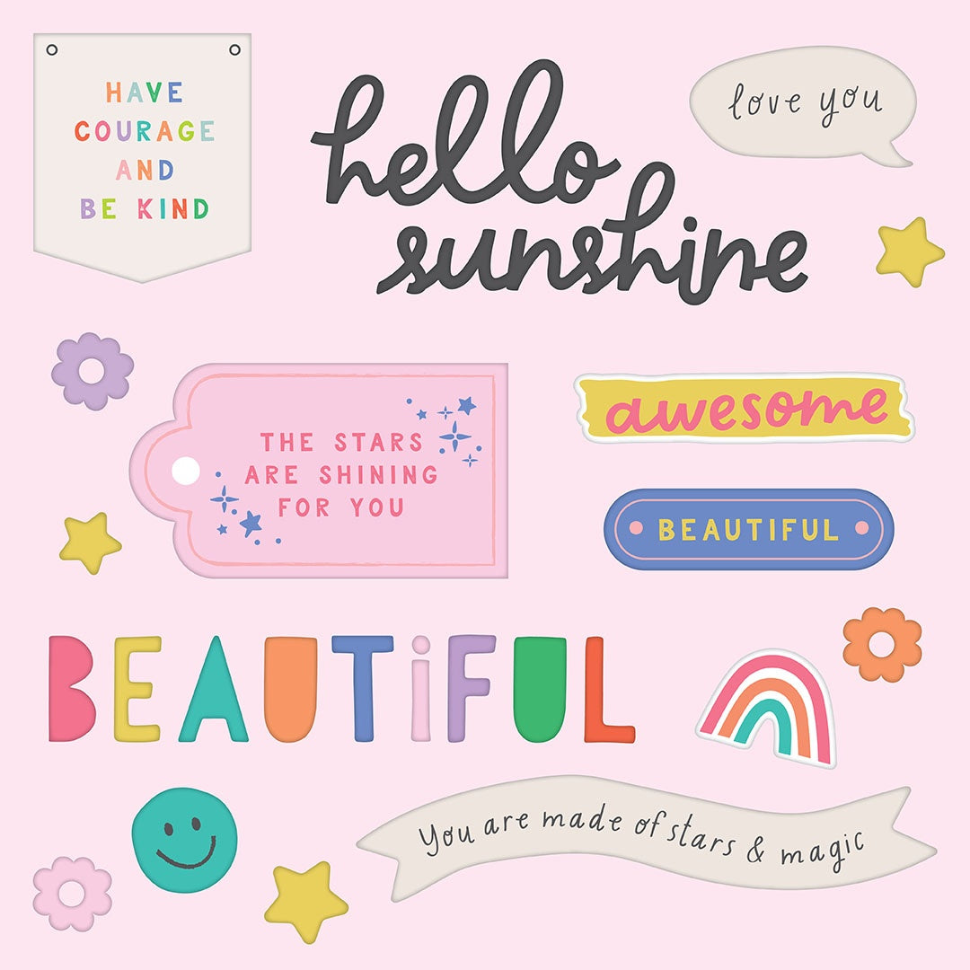 Pebbles Cool Girl Thickers - Phrases, 107 stickers