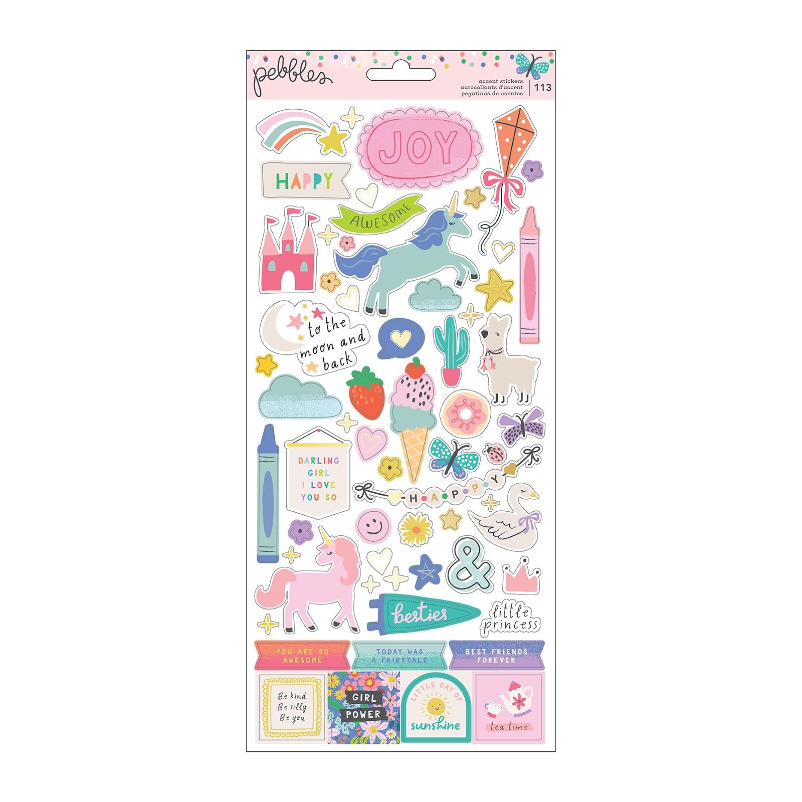 Pebbles Cardstock Stickers 6"X12"  - Cool Girl - Gold Foil, 113 Pieces